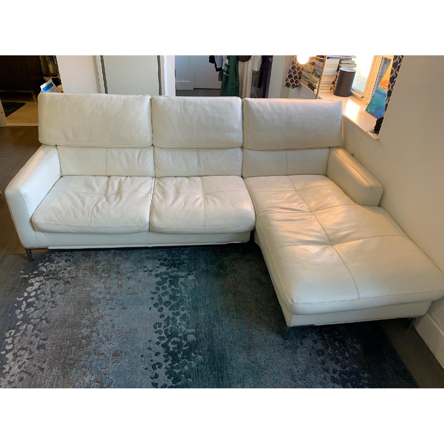 J&M Furniture Top Grain Italian Leather Sectional Sofa AptDeco