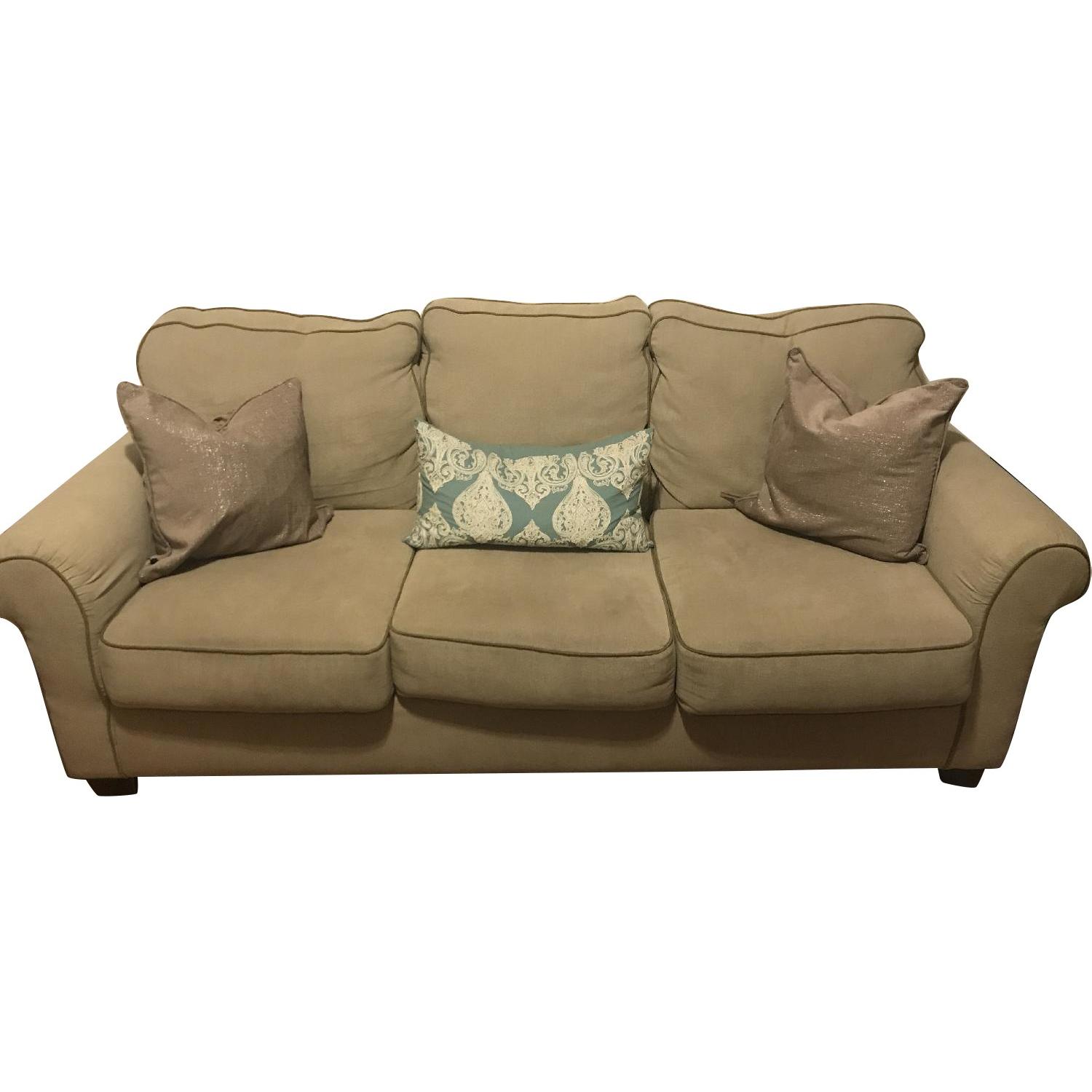 Neutral Beige Fabric Sofa - image-0