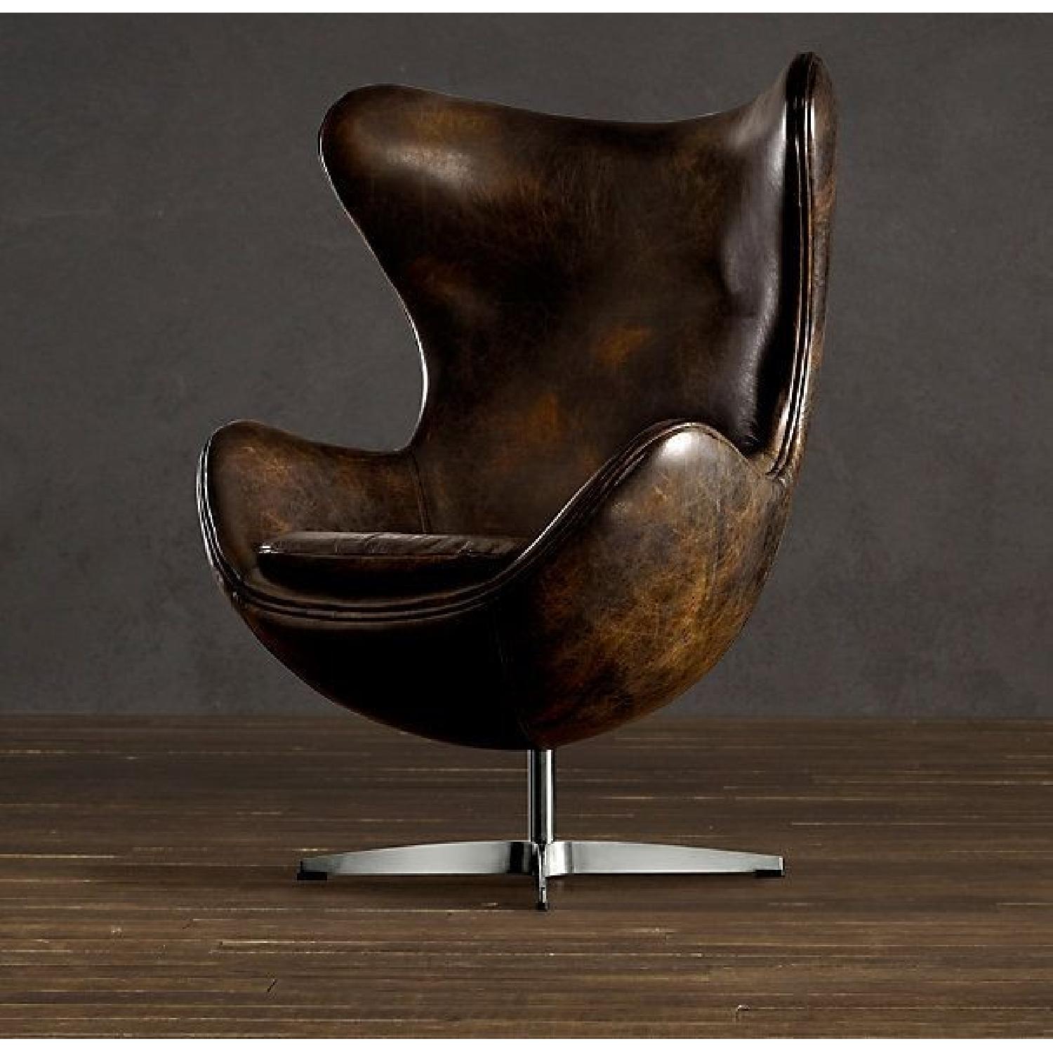 Restoration Hardware Leather Swivel Chair AptDeco