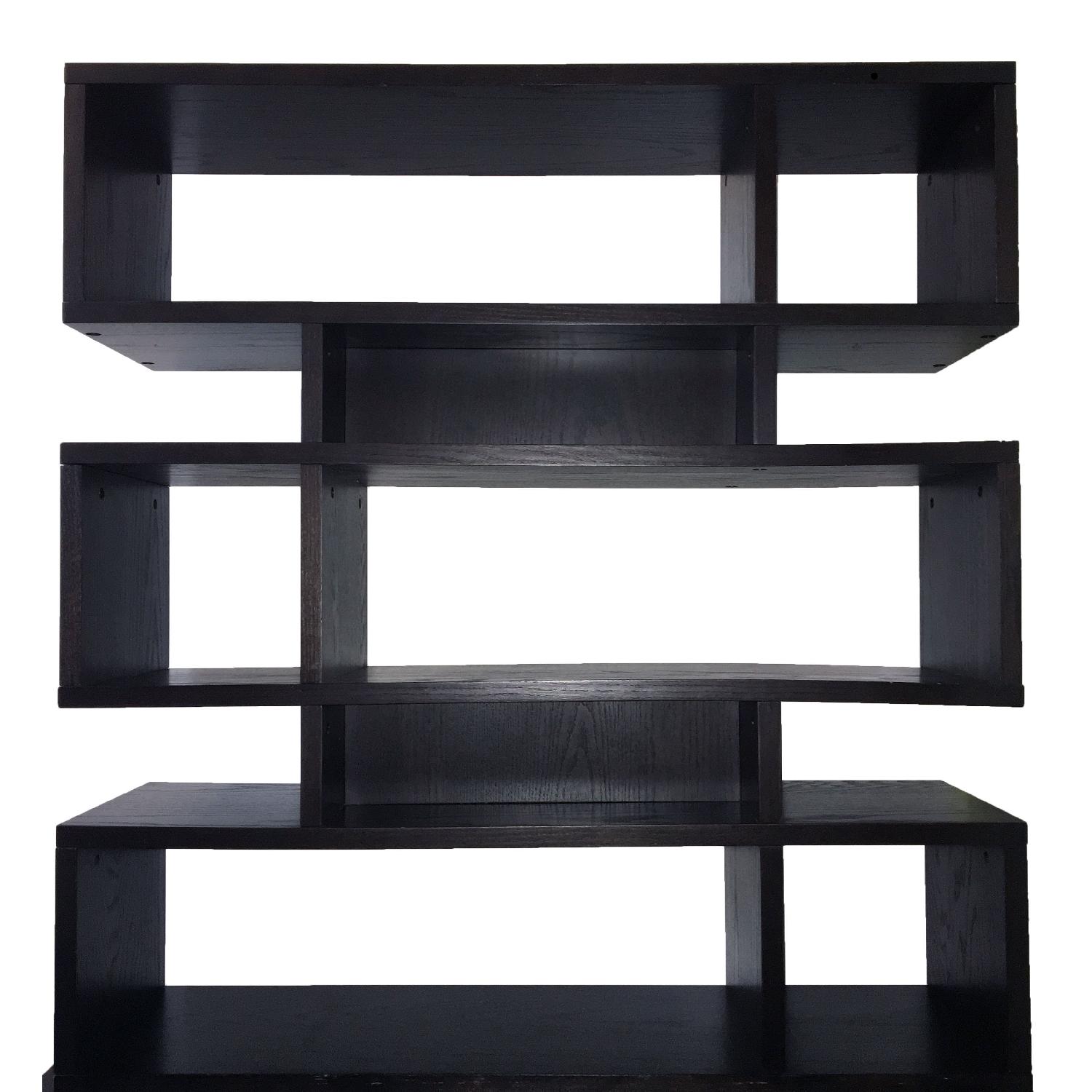 West Elm Black Stacked Modular Bookcase AptDeco