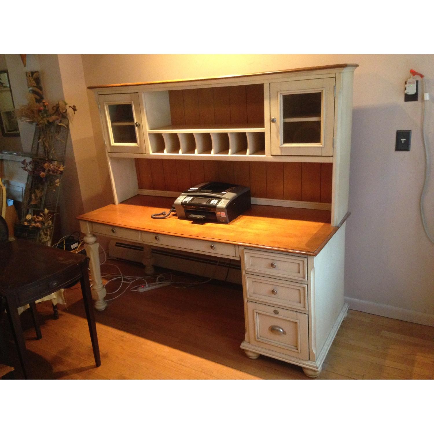 Ashley Brush Hollow Series Modular Desk w/ Hutch - image-1