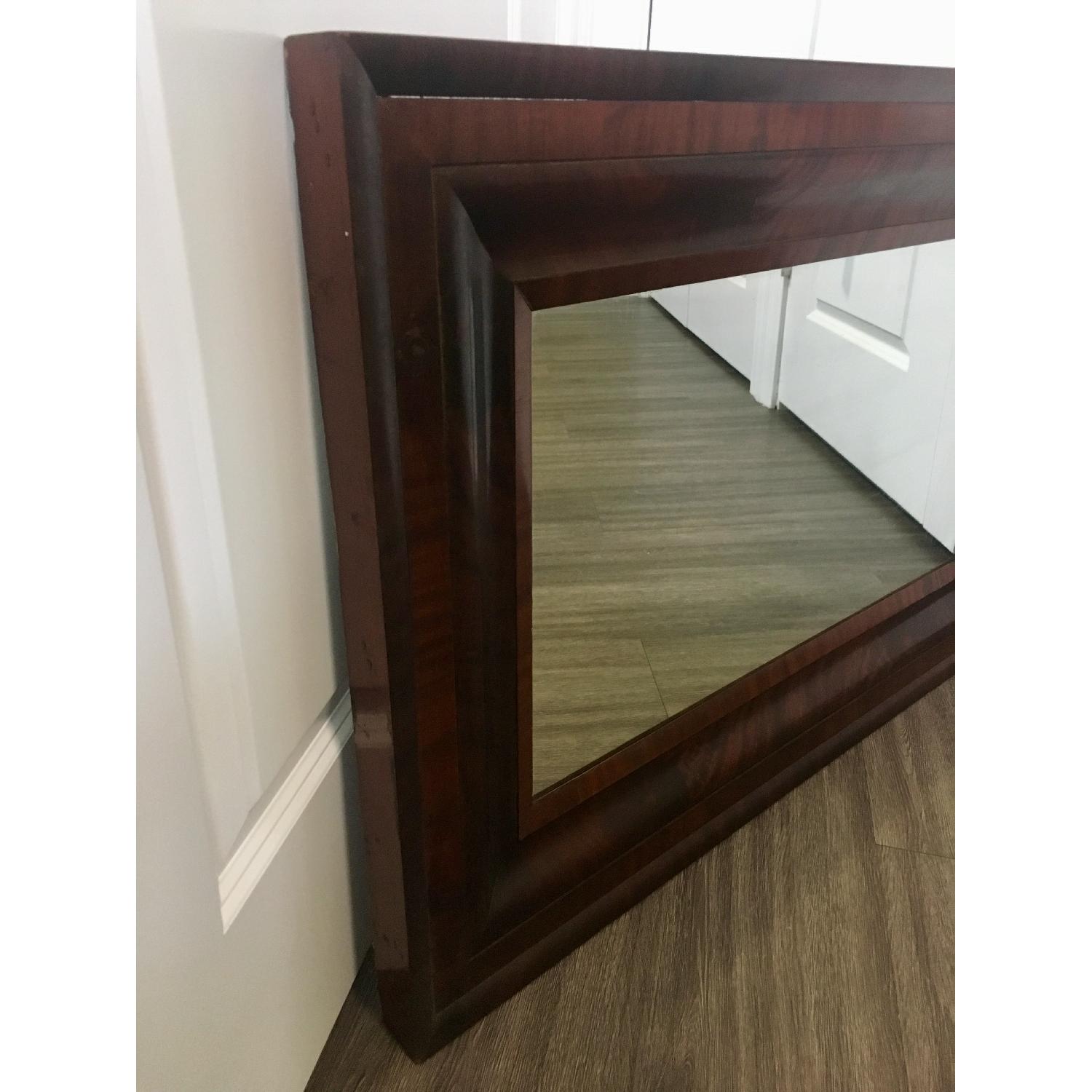 Wall Mirror w/ Dark Beveled Wood Frame - image-2