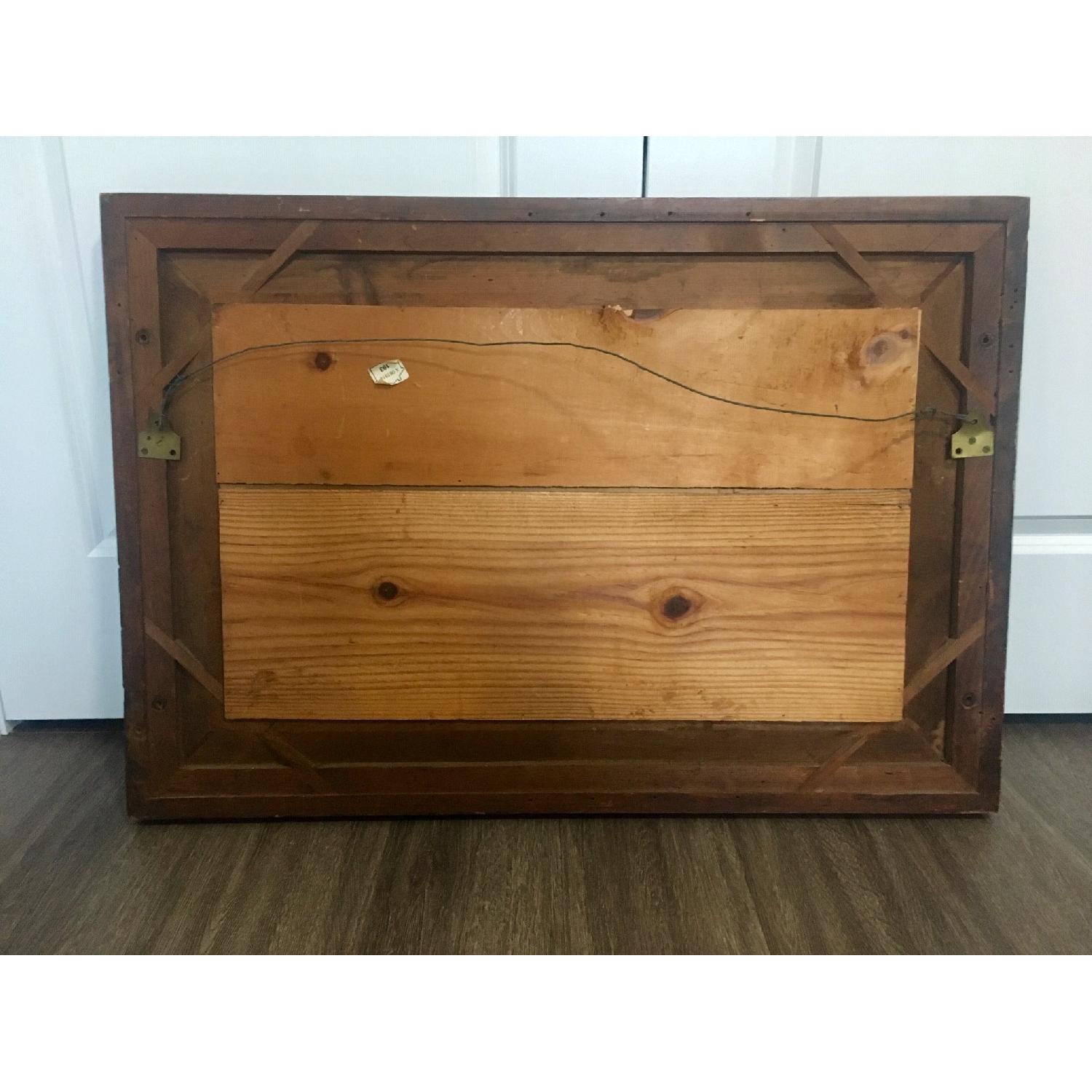 Wall Mirror w/ Dark Beveled Wood Frame - image-4