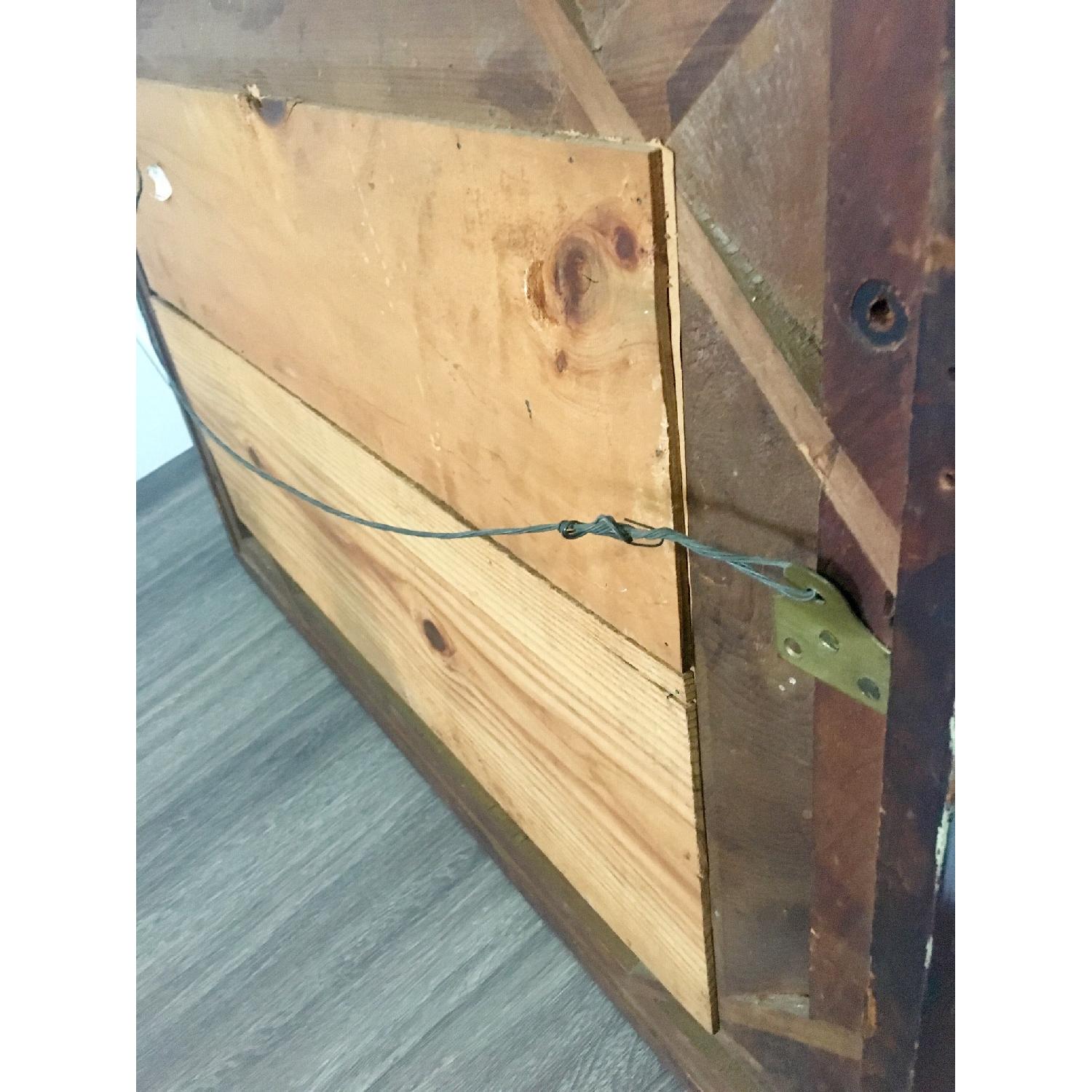 Wall Mirror w/ Dark Beveled Wood Frame - image-5