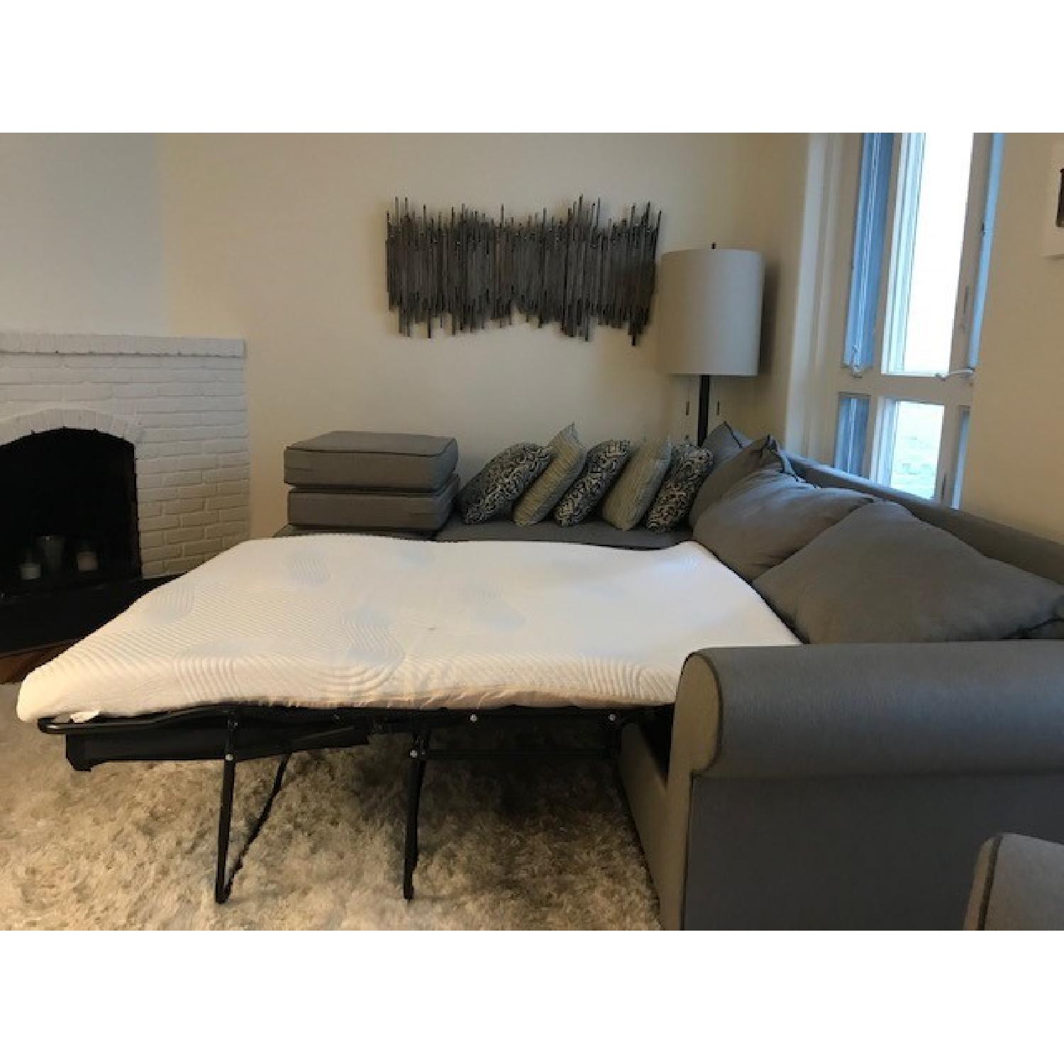 Bob's Ashton Sleeper Sectional w/ Storage Ottoman + Armchair - image-2