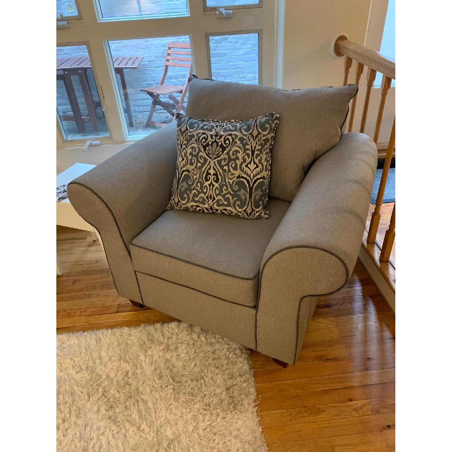 Bob's Ashton Sleeper Sectional w/ Storage Ottoman + Armchair - image-3