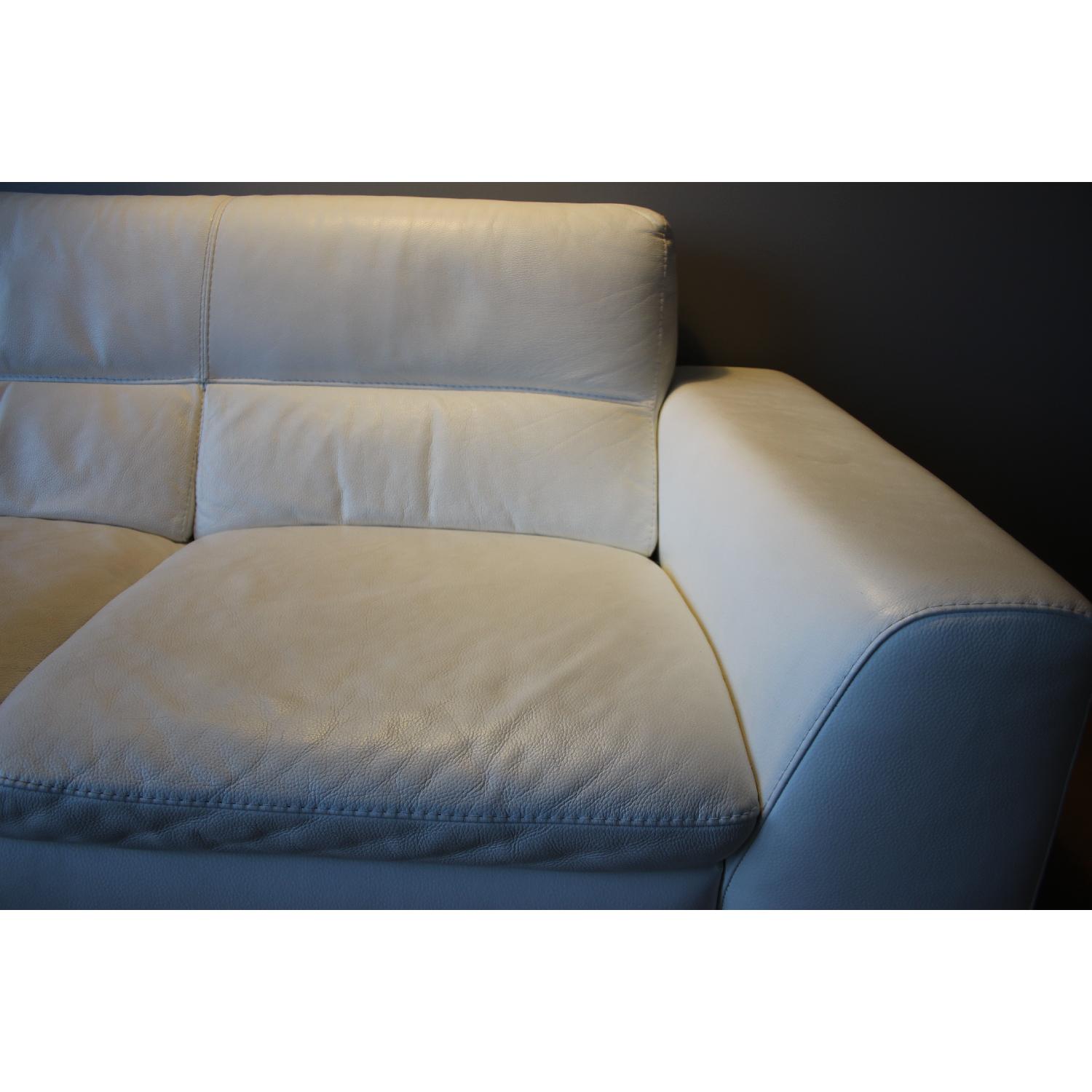 Calia Italia White Leather Sofa - image-4