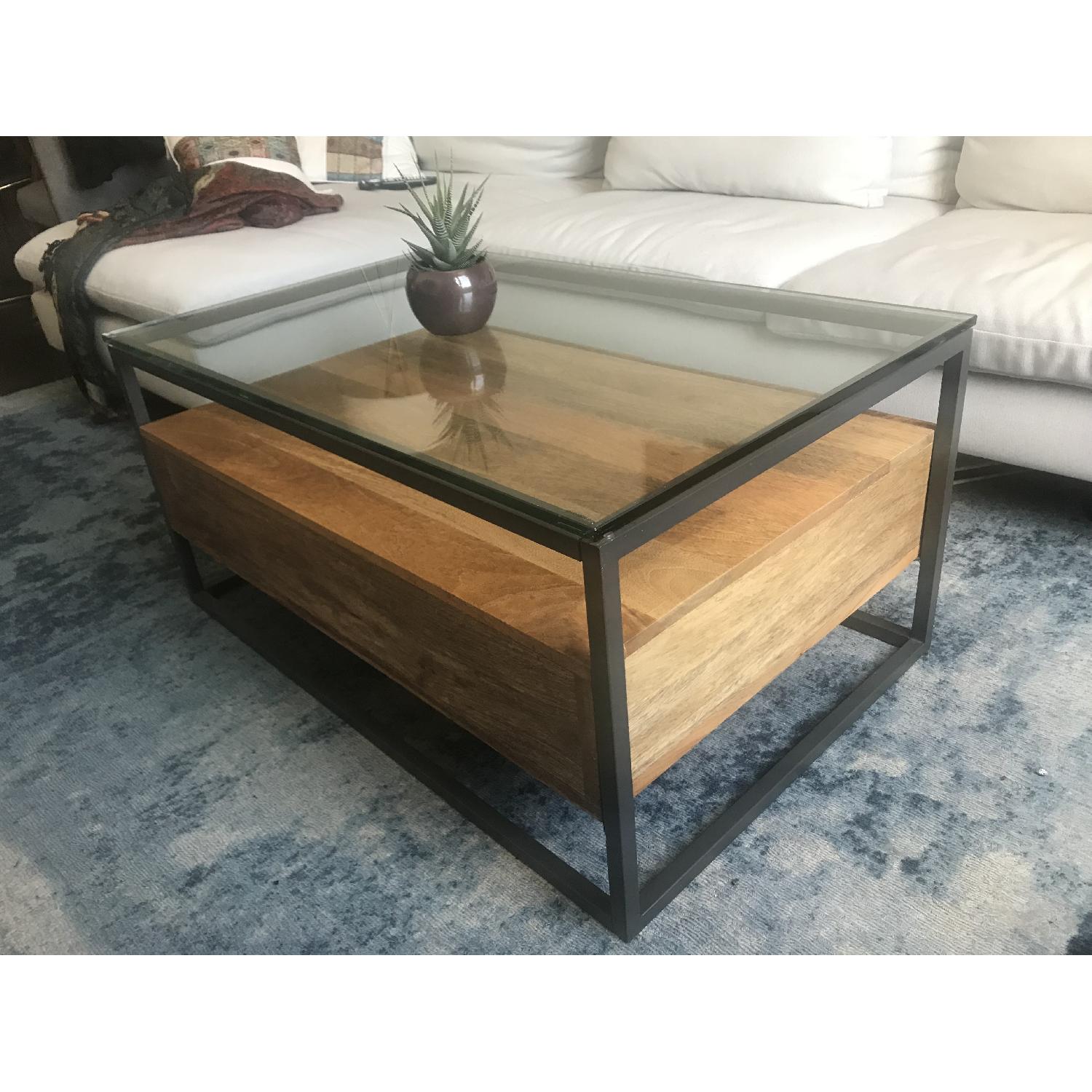 West Elm Box Frame Storage Coffee Table AptDeco