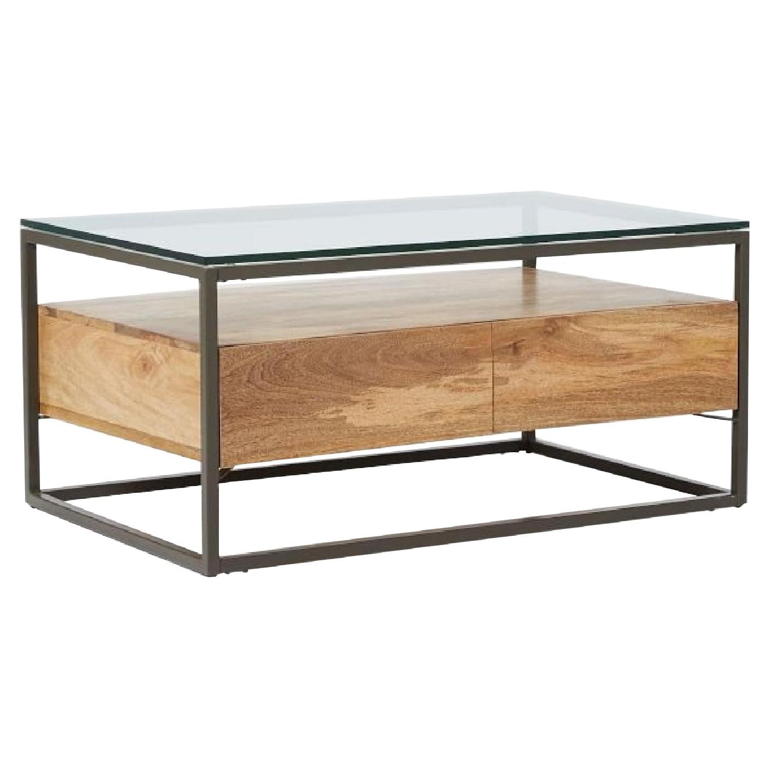 West Elm Box Frame Storage Coffee Table AptDeco