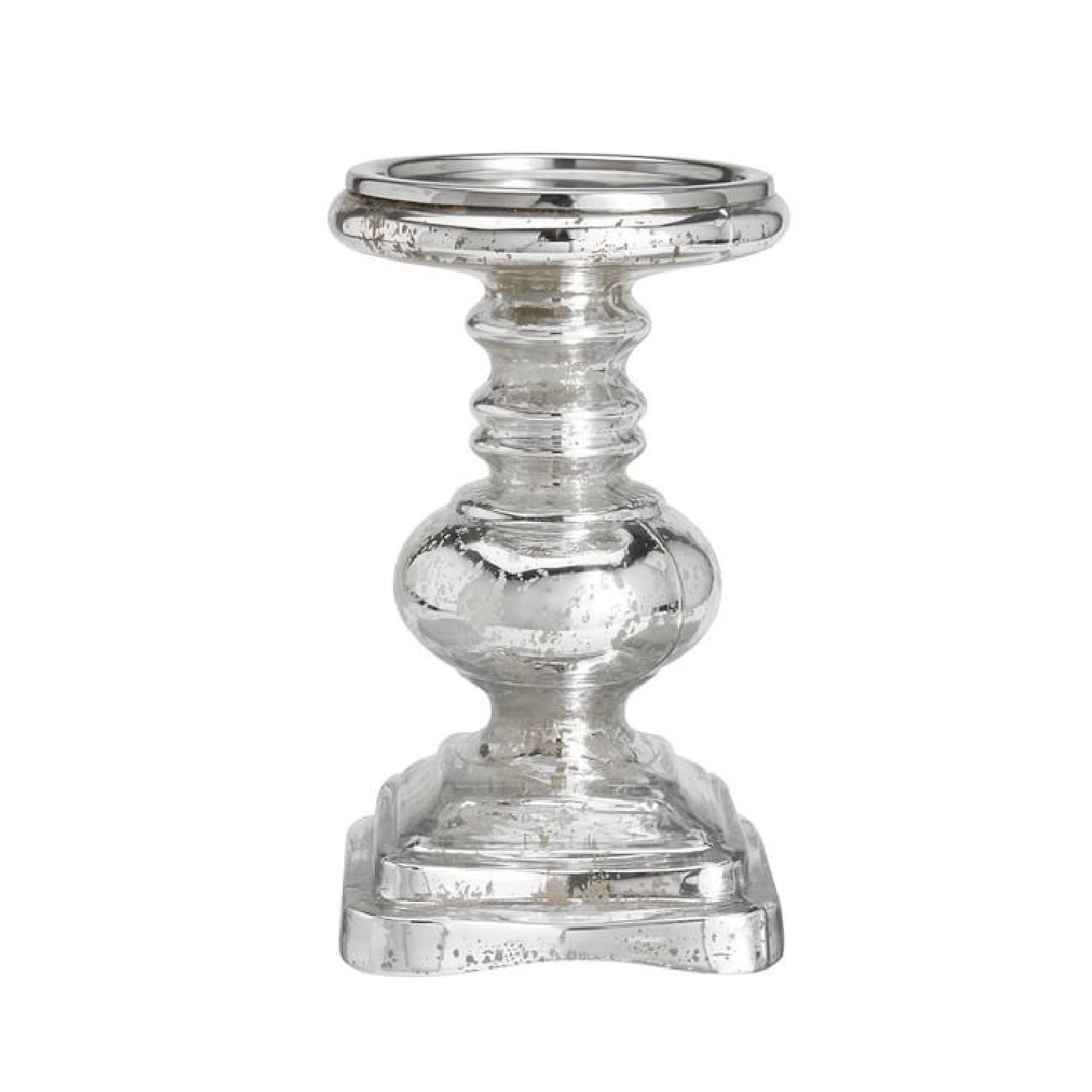 Pottery Barn Antique Mercury Glass Pillar Candle Holders - image-2