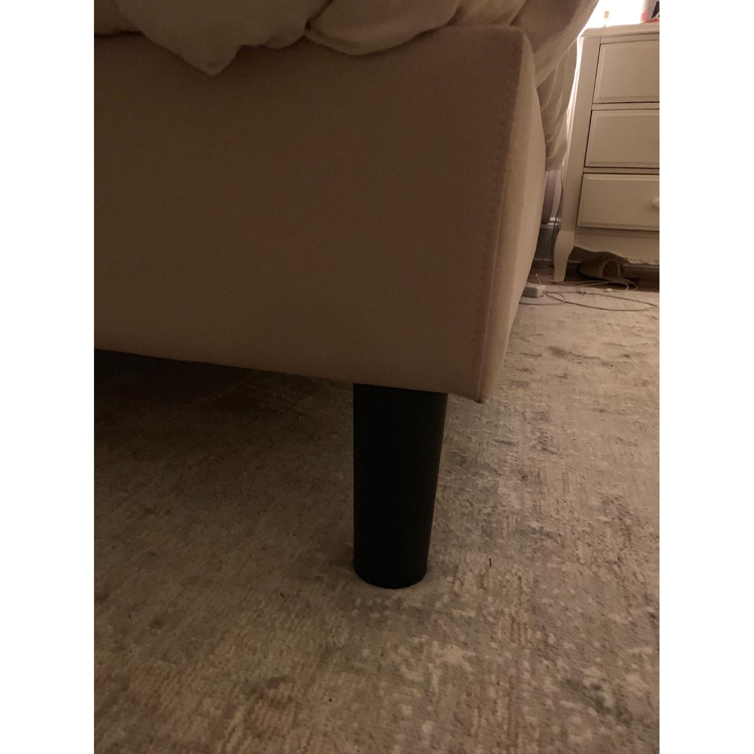 Zinus Upholstered Nailhead Trim Platform Bed w/ Wood Slats - image-5