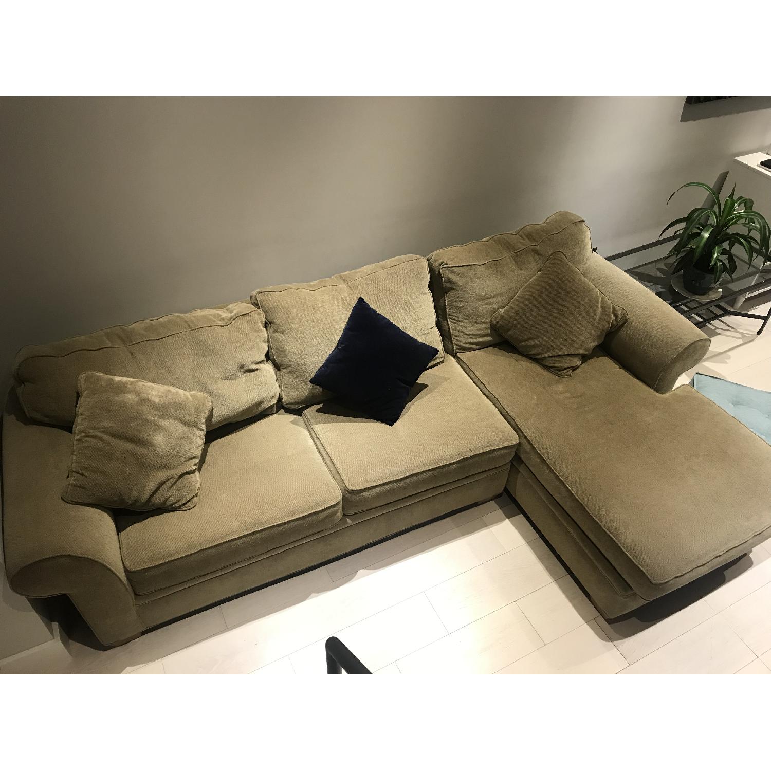 Macy's Radley Olive Green 3Piece Sectional Sofa AptDeco