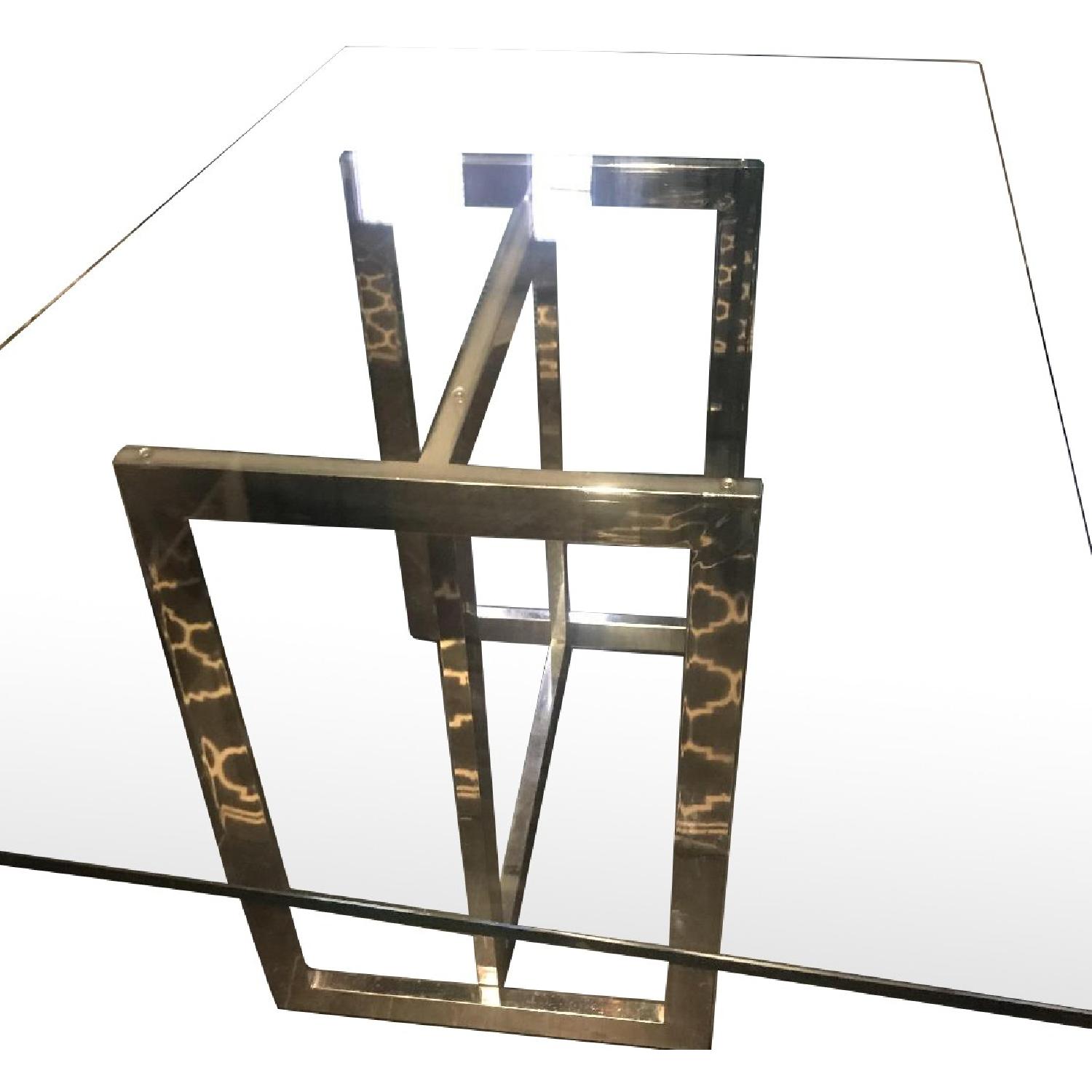 Pottery Barn Glass Dining Table - image-0