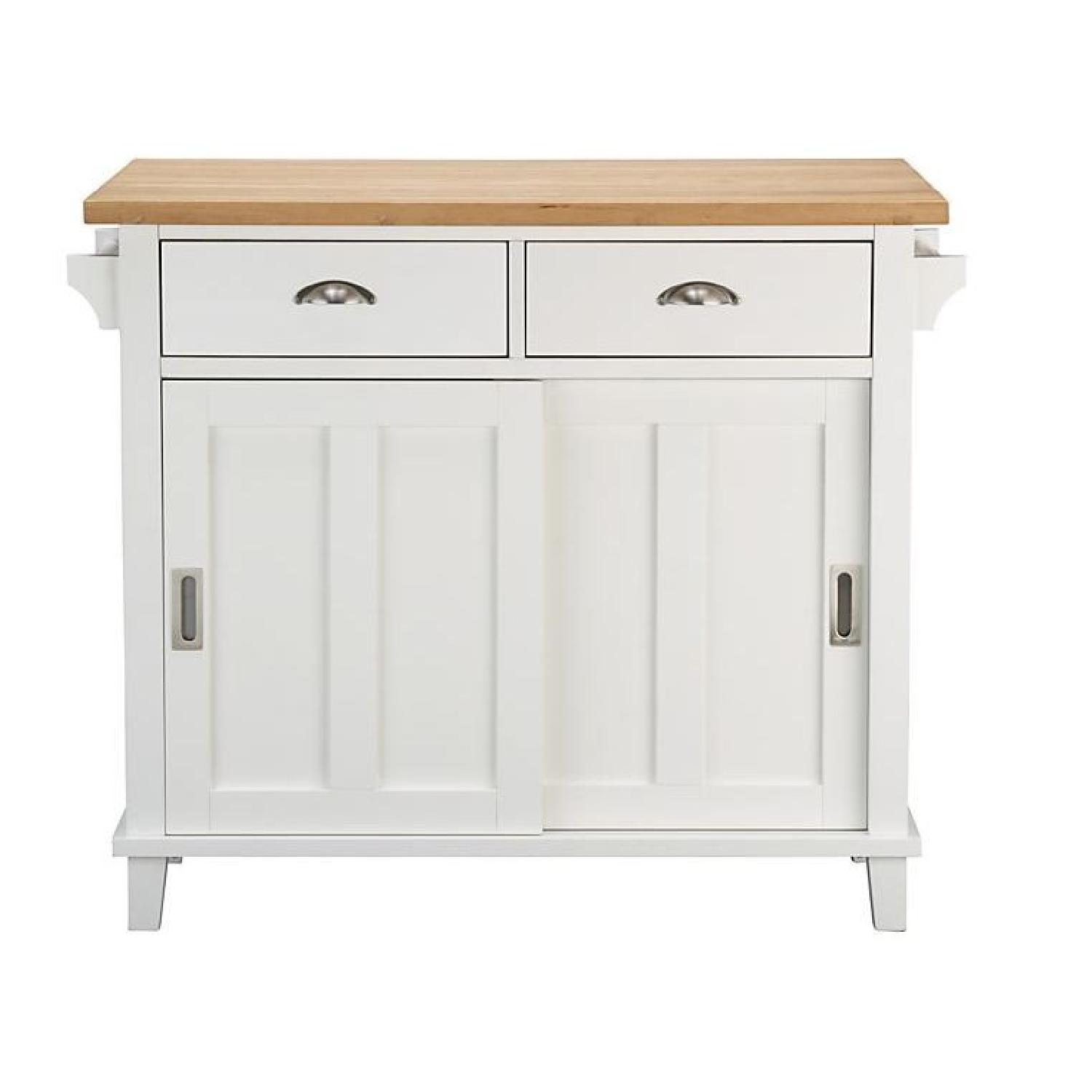 Crate & Barrel White Kitchen Island/Console Table AptDeco