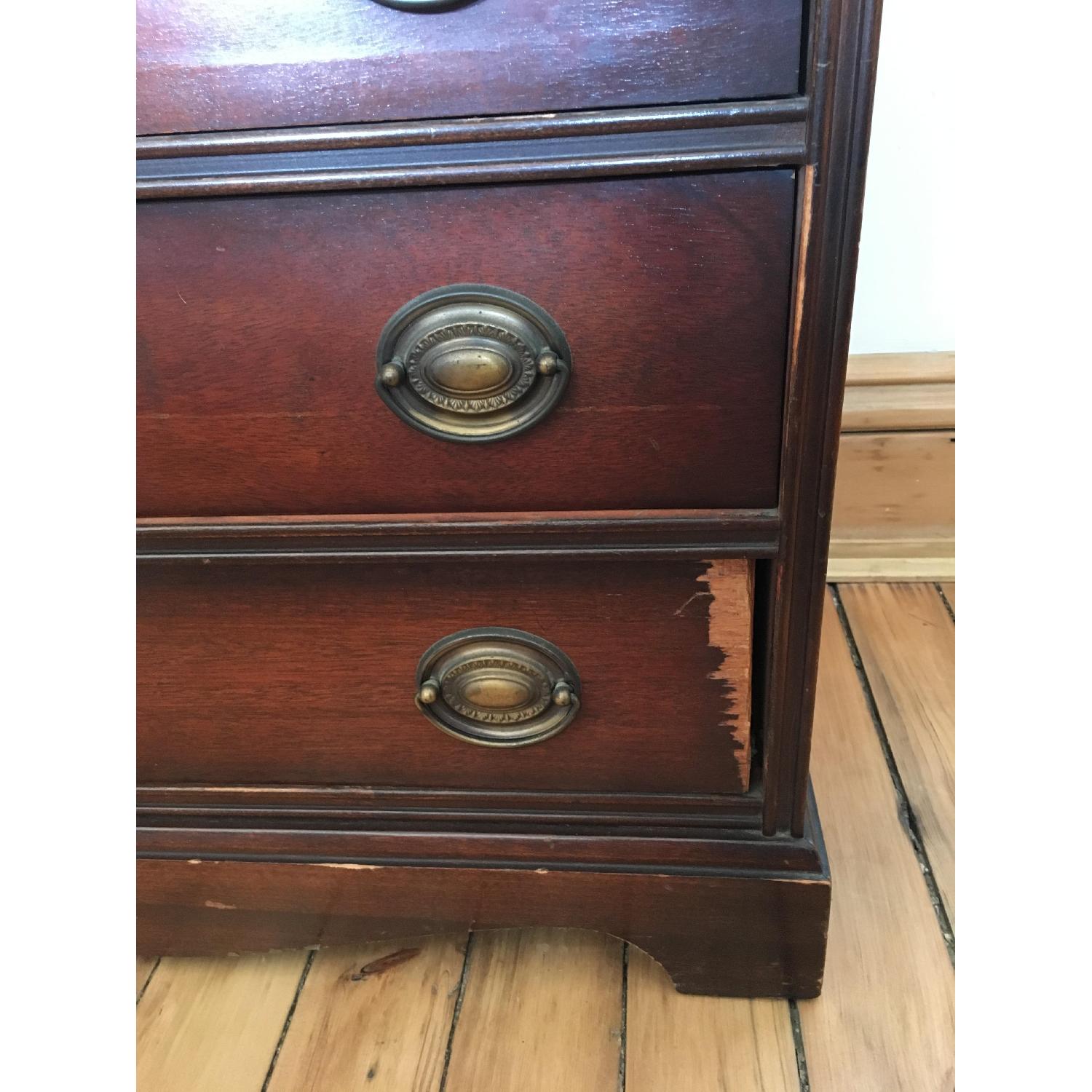 Vintage Mahogany/Birch Leather-Top Small Dresser