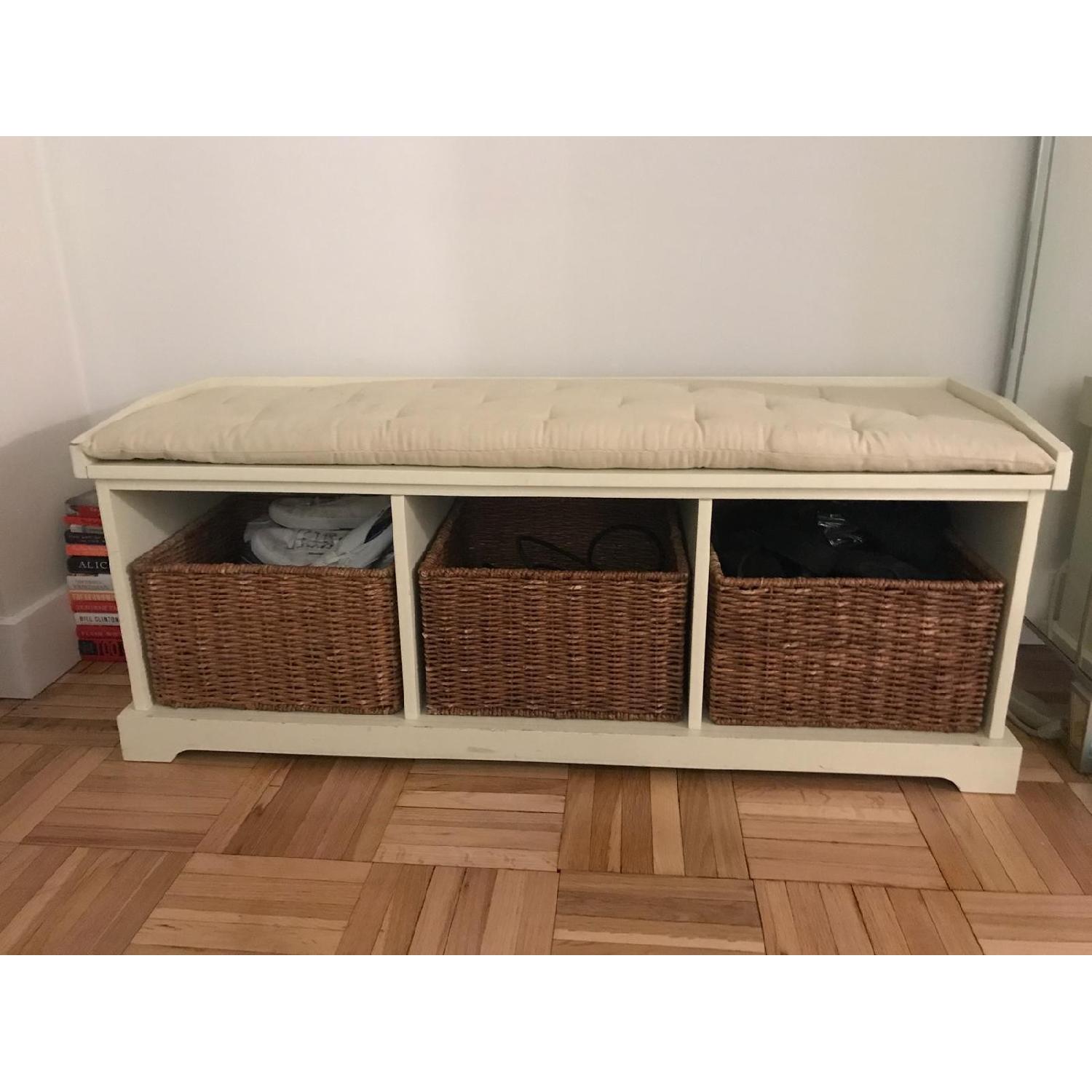 Pottery Barn Samantha Entry Way Bench & Shelf - AptDeco