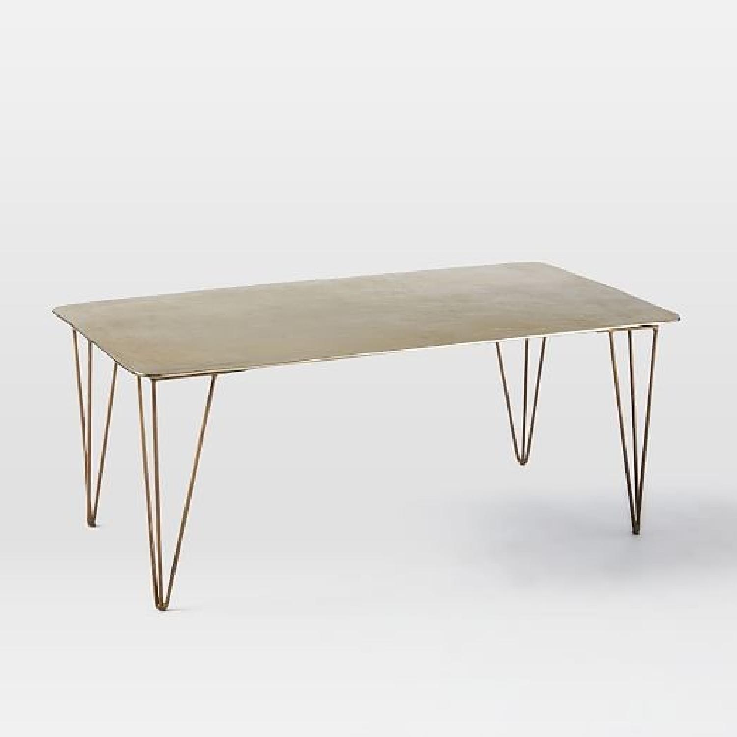 West Elm Hairpin Brass Plated Coffee Table - image-4