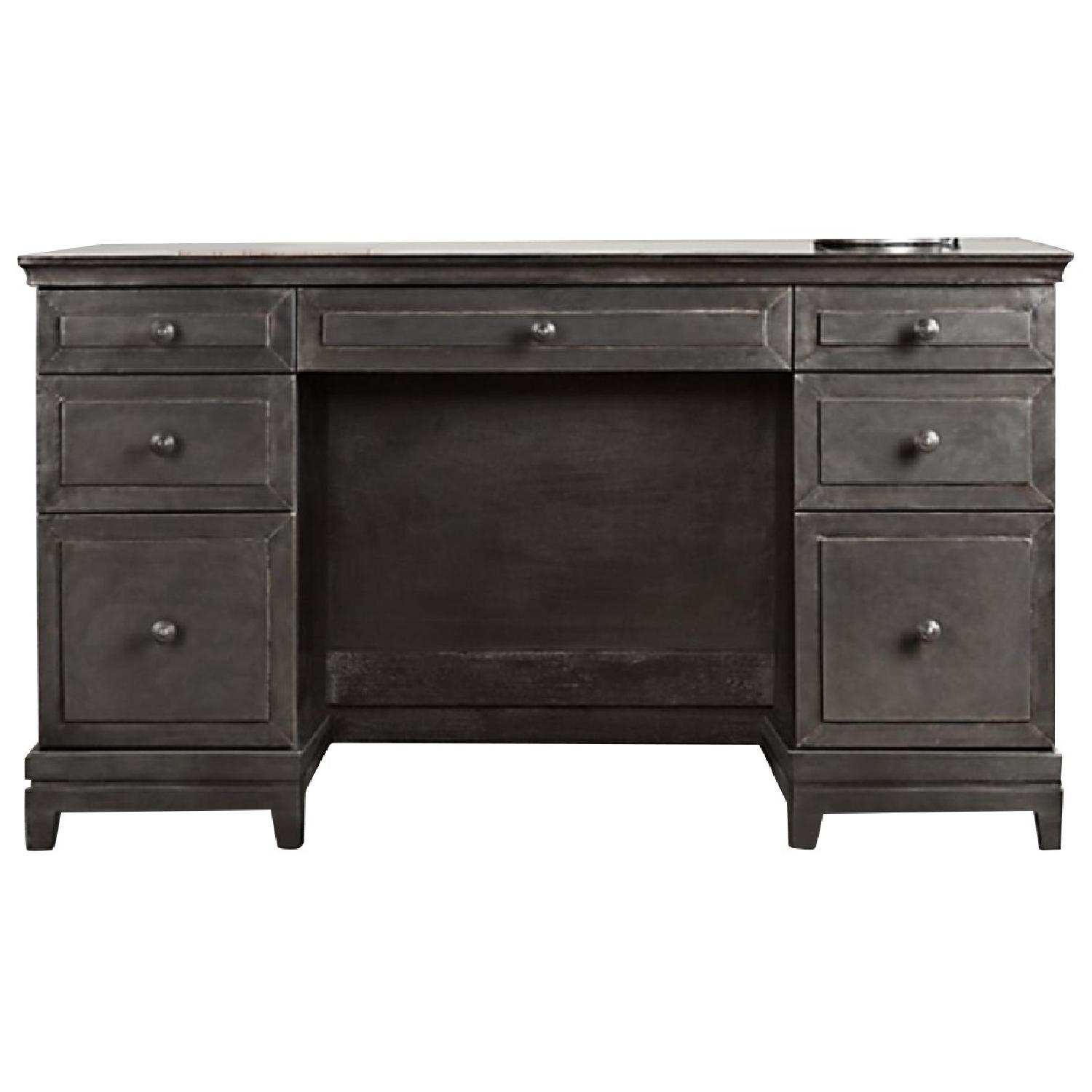 Restoration Hardware Annecy Metal Wrapped Desk & Chair AptDeco