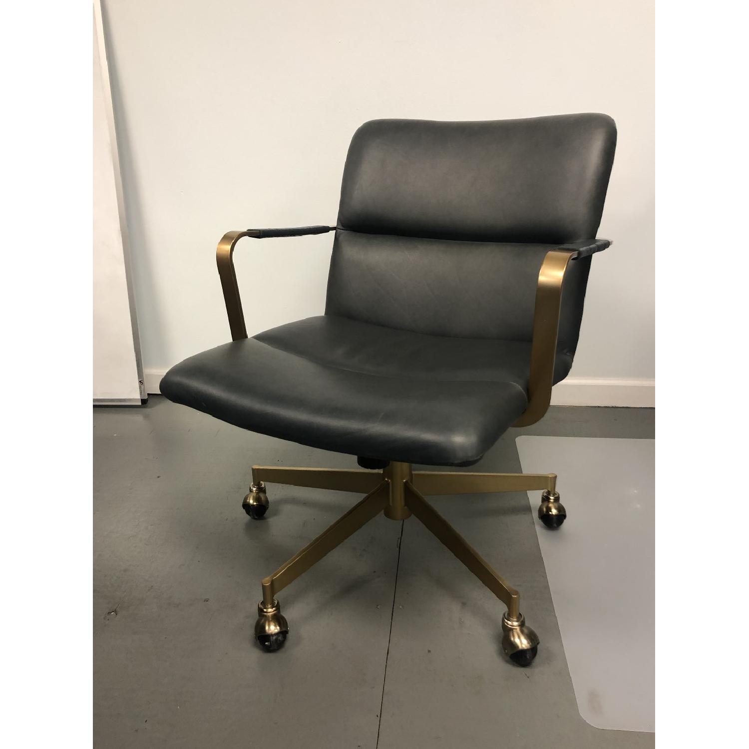 West Elm Mid-Century Leather Office Chair - image-1