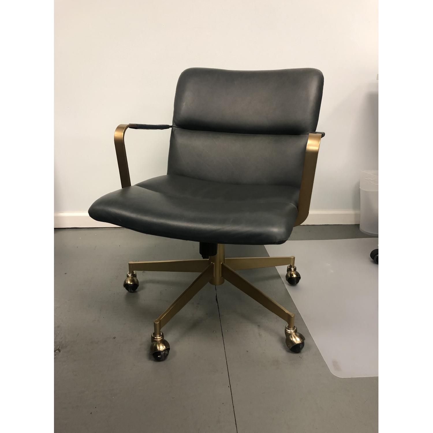West Elm Mid-Century Leather Office Chair - image-2