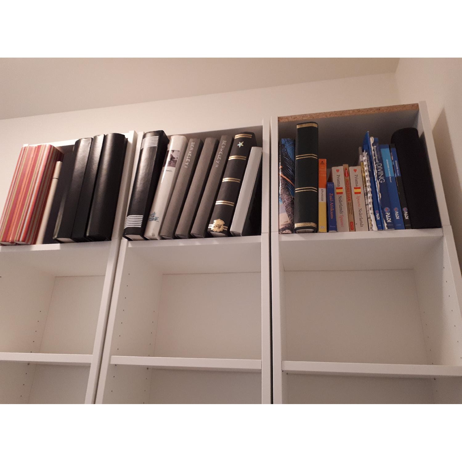 Ikea Billy White Bookcases w/ Height Extension - image-3