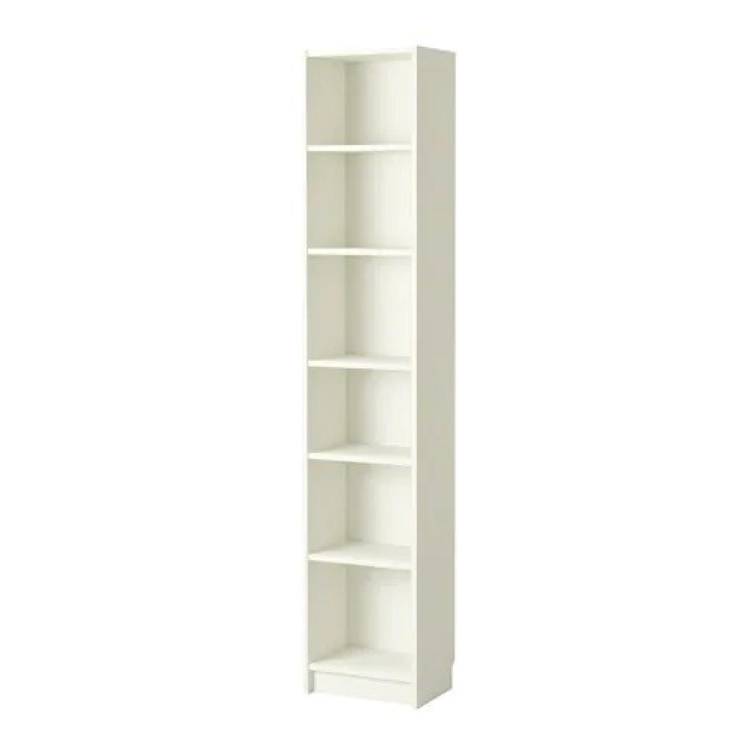Ikea Billy White Bookcases w/ Height Extension AptDeco
