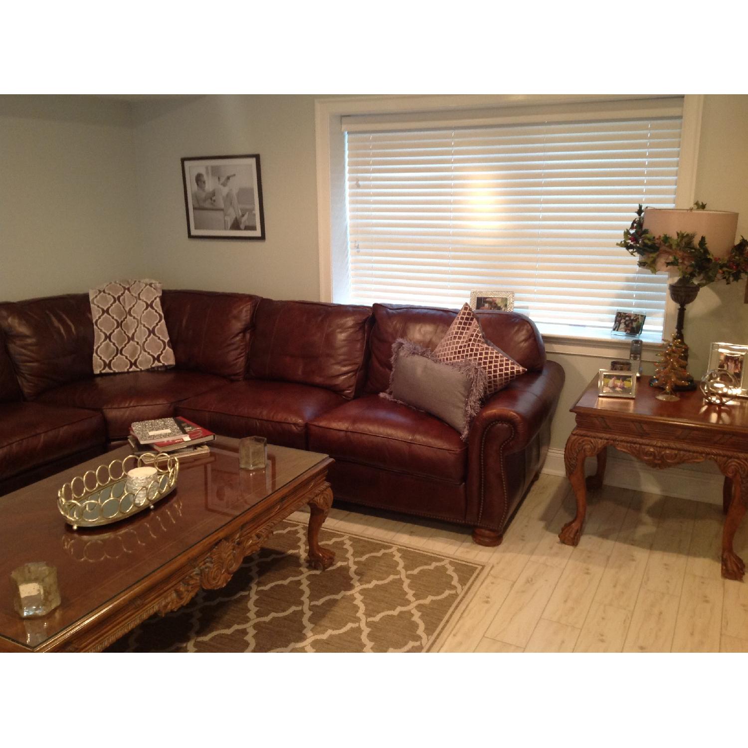 Thomasville 3 Piece Leather Sectional Sofa - image-2