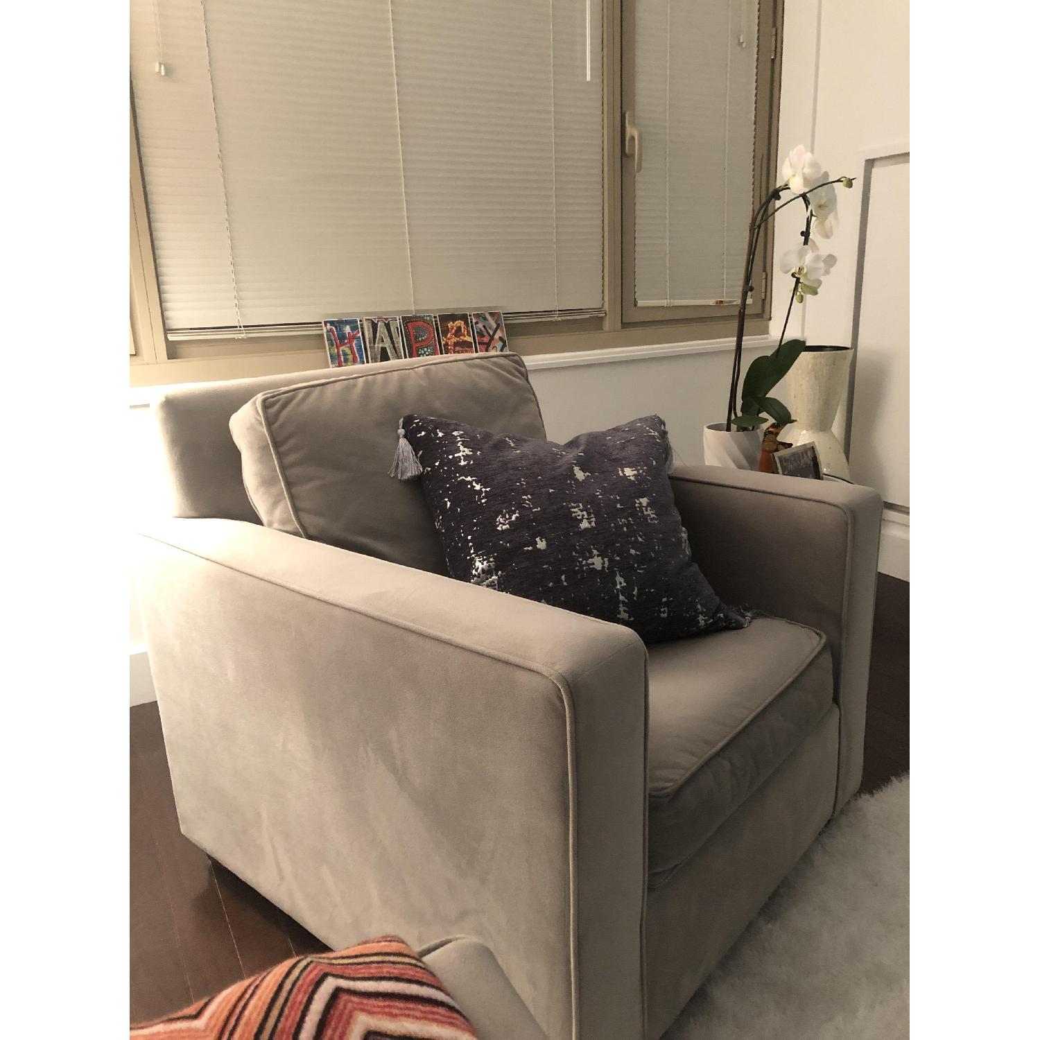 West Elm Dove Gray Henry Armchair - image-2