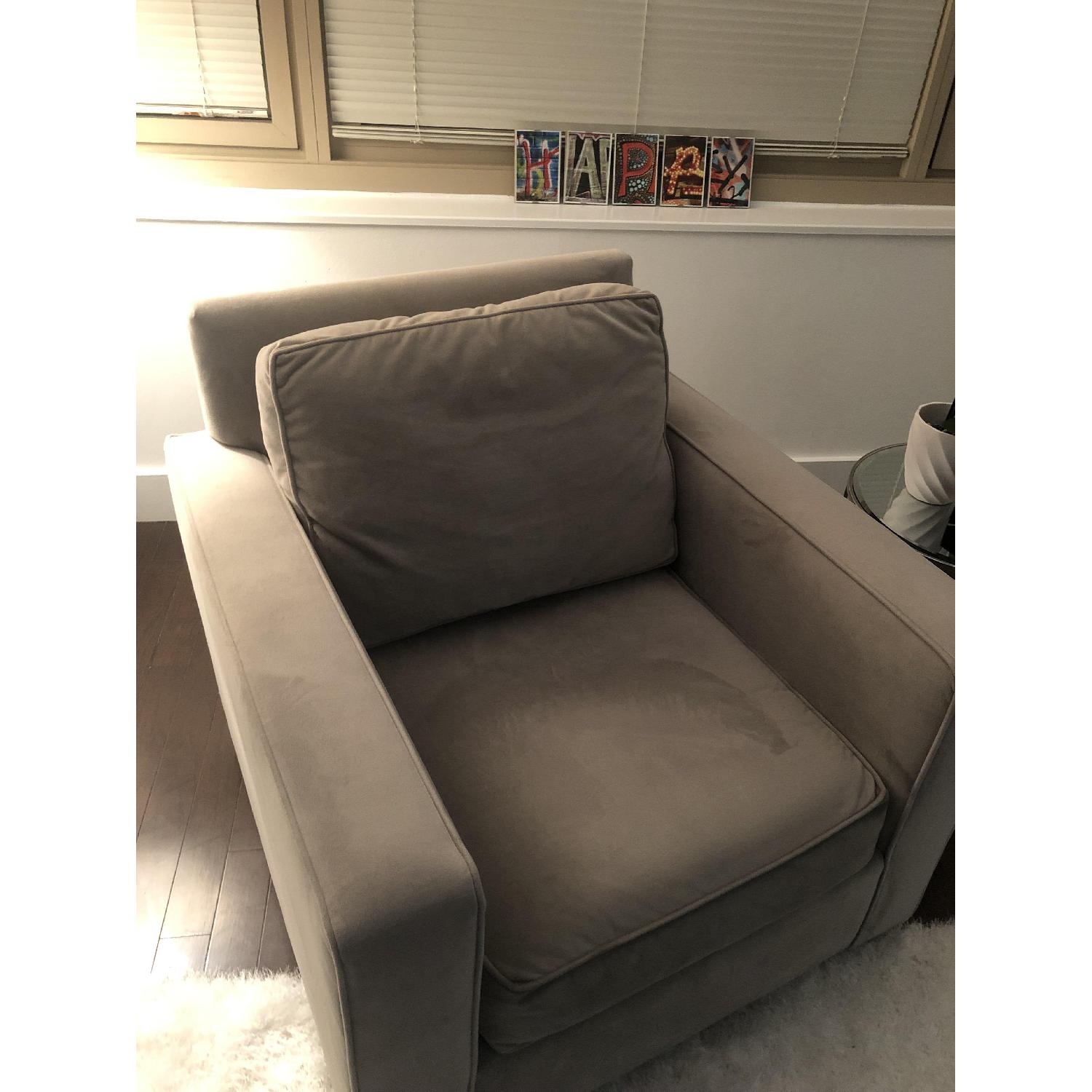 West Elm Dove Gray Henry Armchair - image-3
