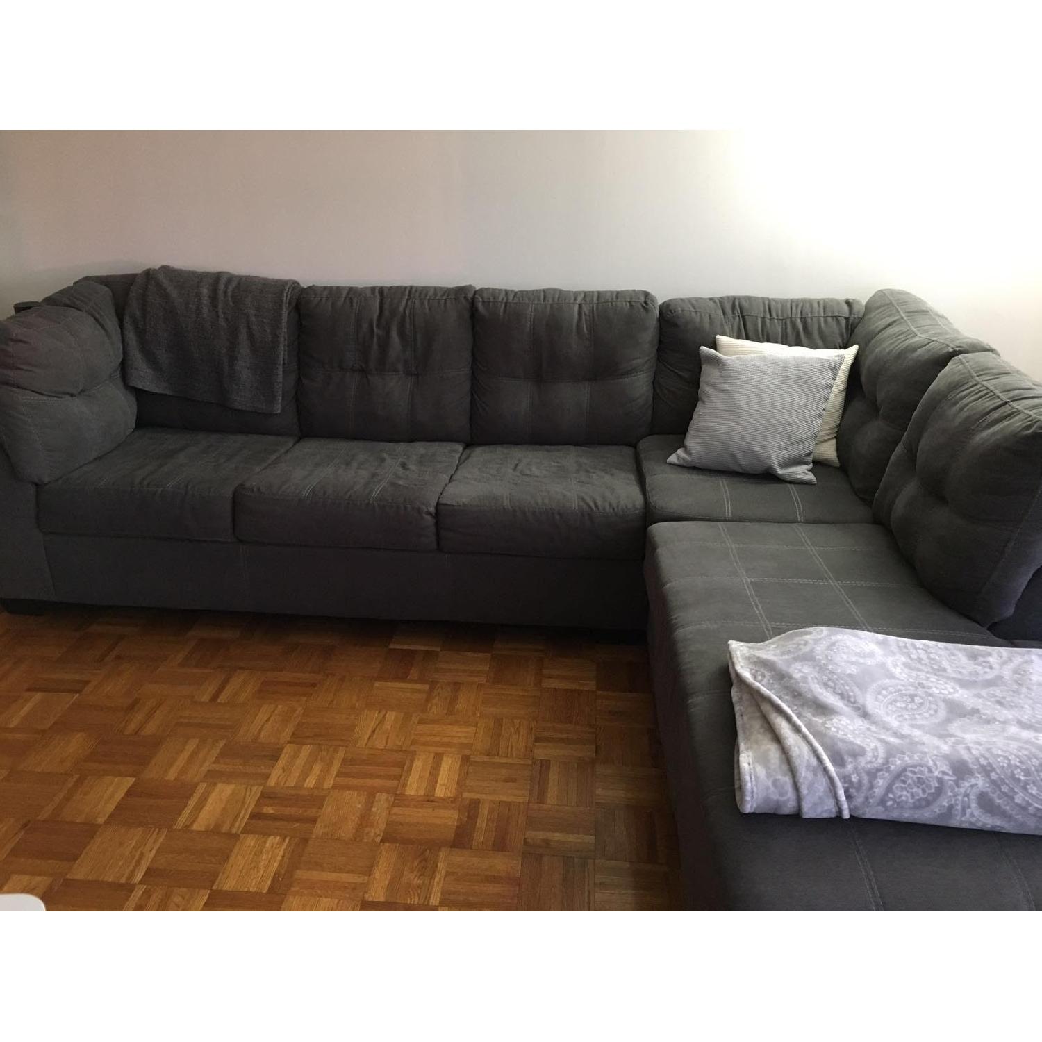 Ashley Maier Charcoal Sleeper Sectional Sofa - image-2