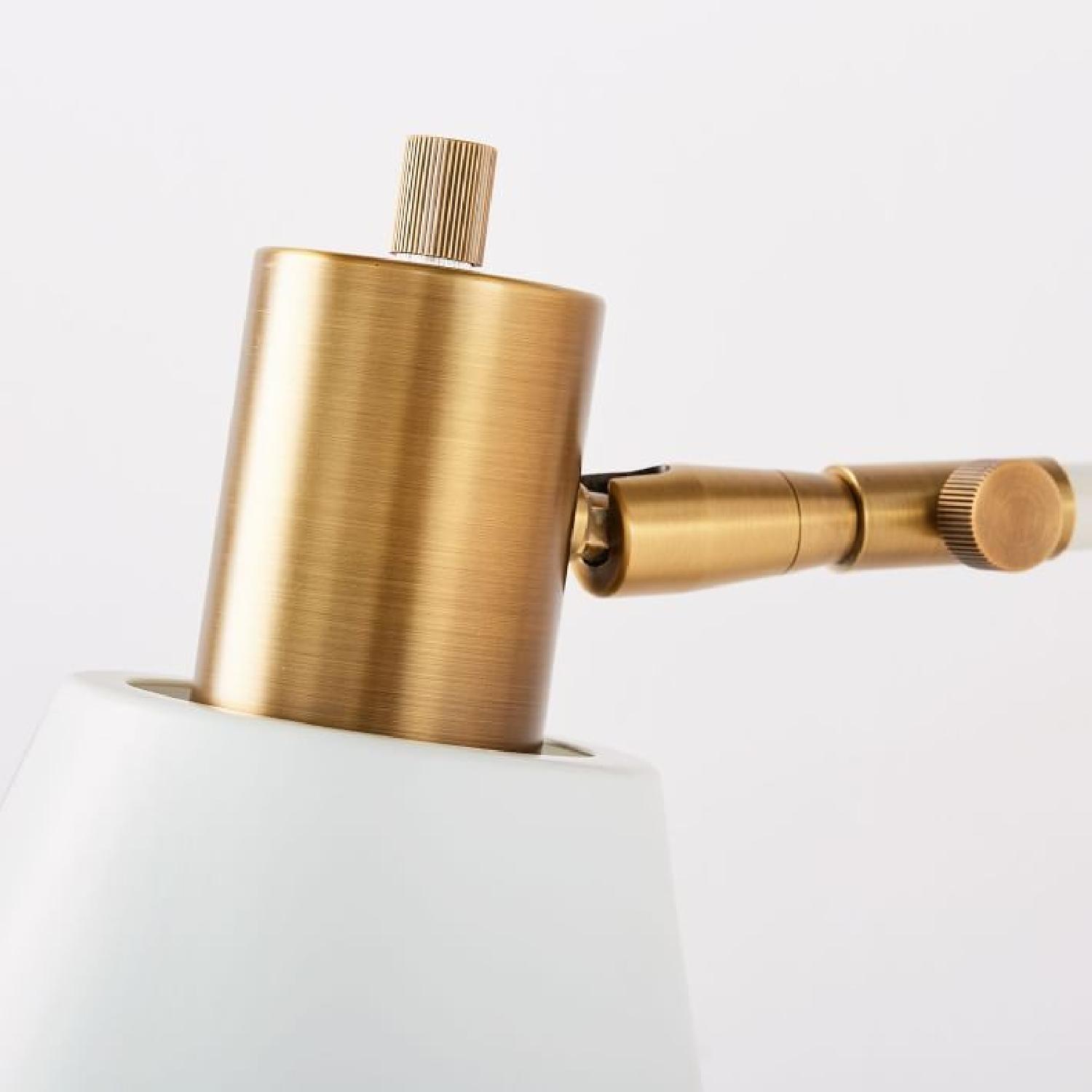 West Elm Adjustable Rejuvenation Sconce in White + Brass - image-2