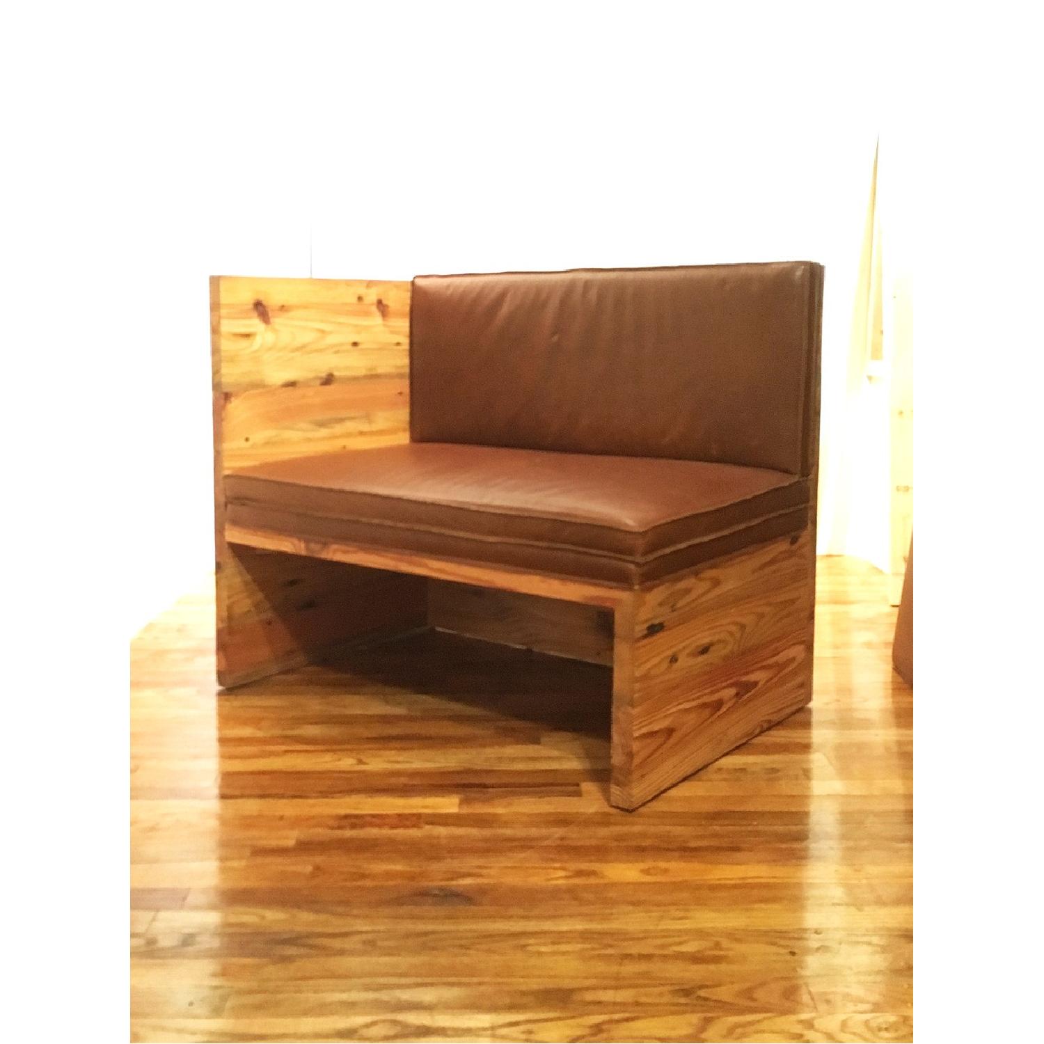 Solid Pine & Leather Donald Judd Inspired Bench - image-1