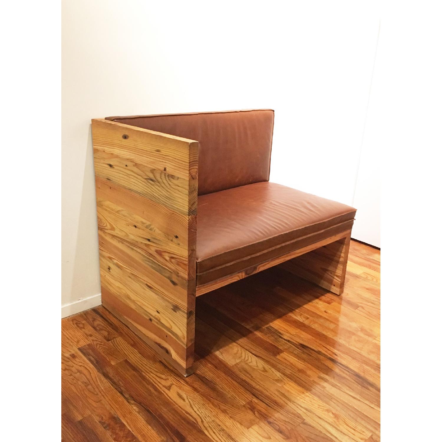Solid Pine & Leather Donald Judd Inspired Bench - image-6