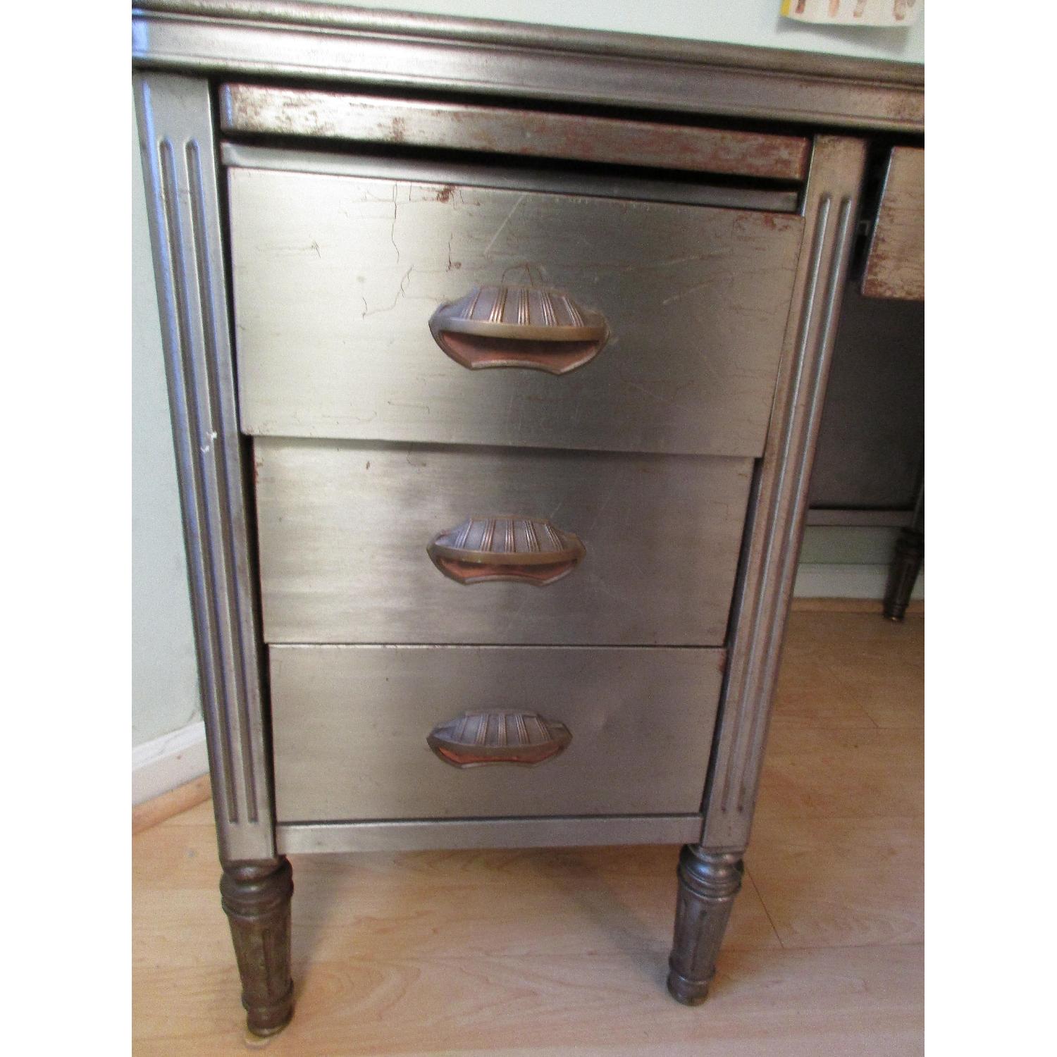 Vintage Industrial Art Deco Metal Desk - image-6
