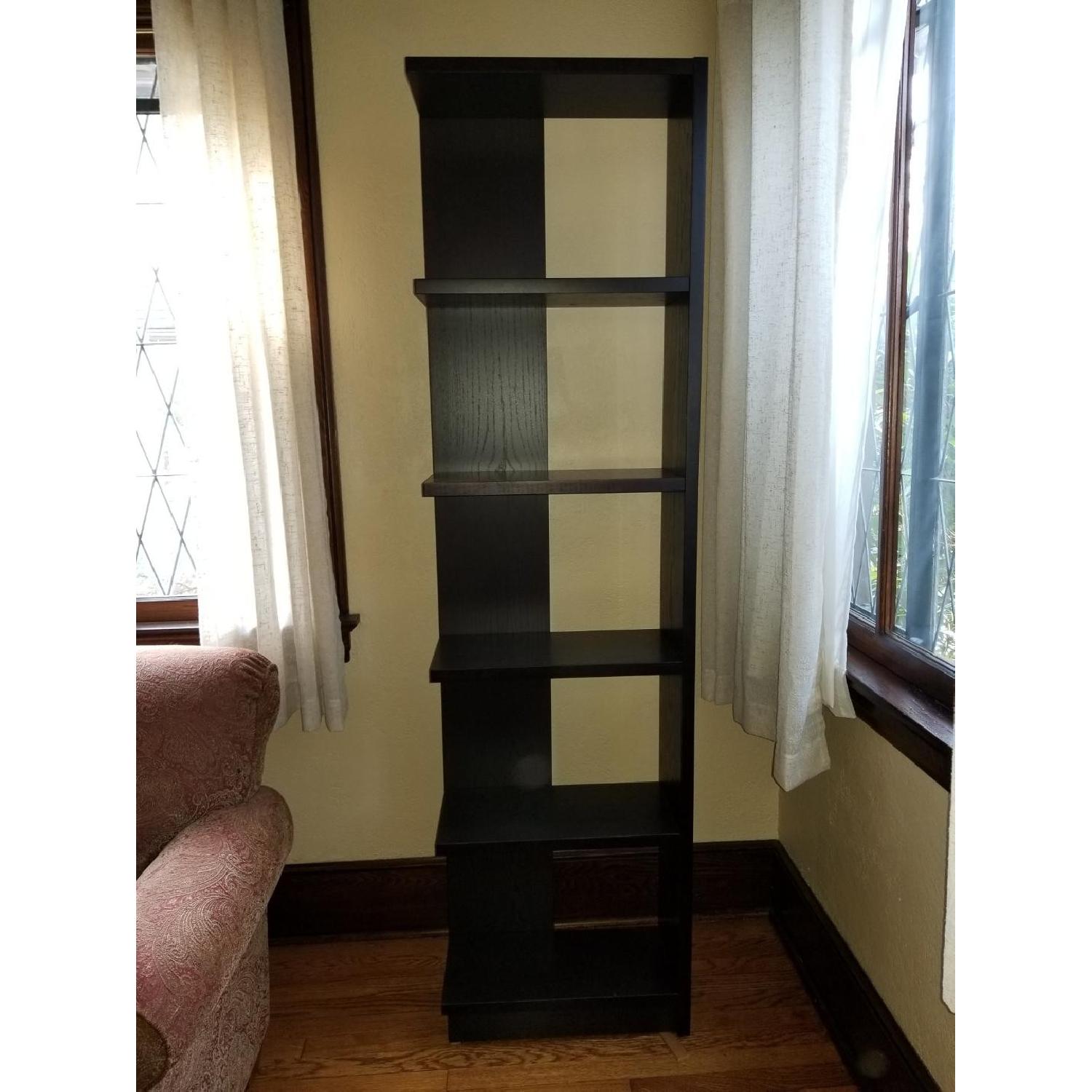 Crate & Barrel Black Lacquer Ash Bookcase - image-2