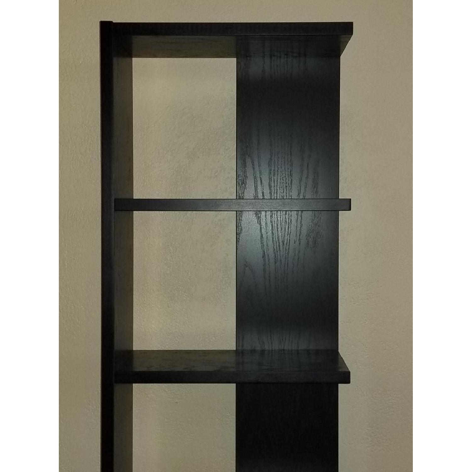 Crate & Barrel Black Lacquer Ash Bookcase - image-3