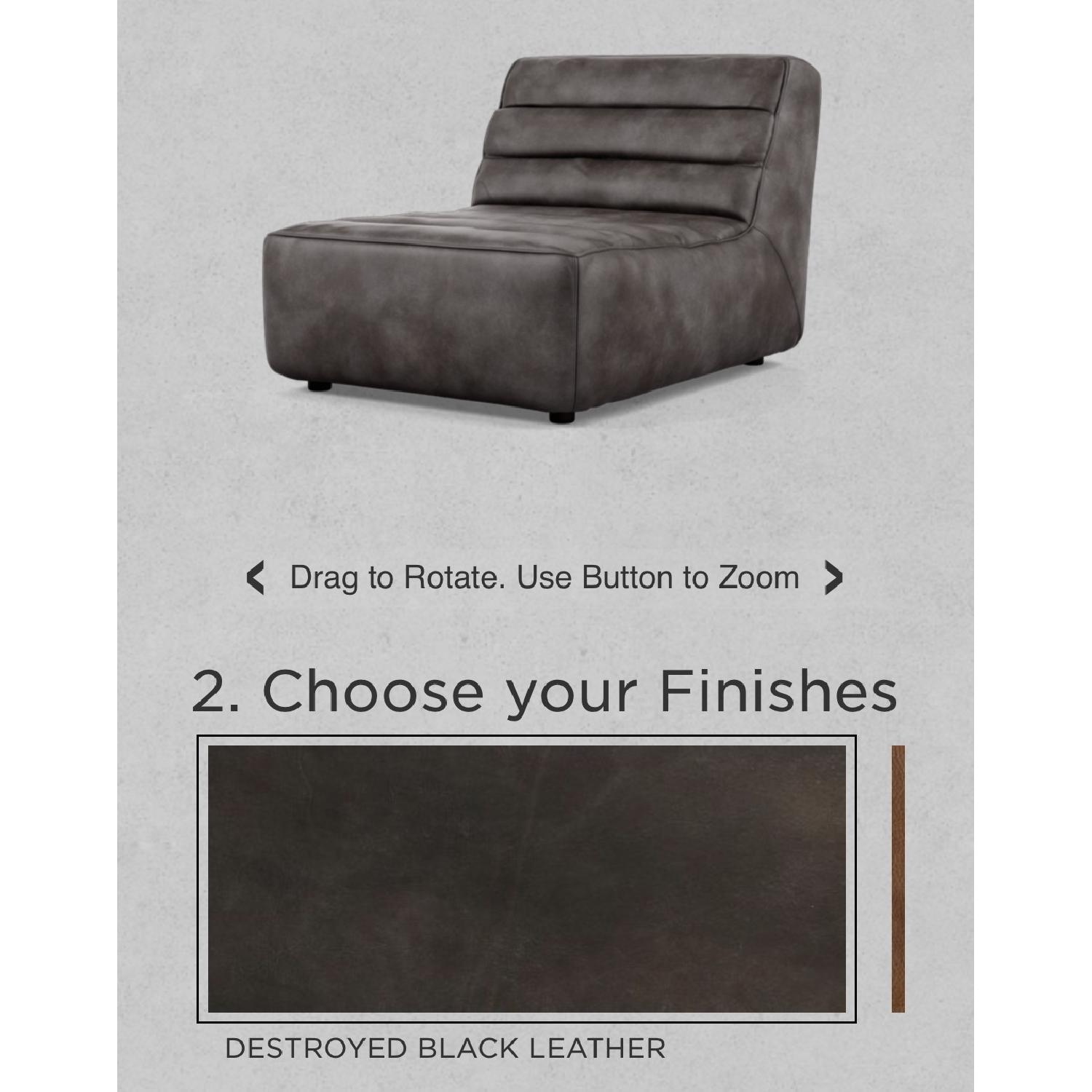 Timothy Oulton Shabby Leather Sectional Sofa - image-2