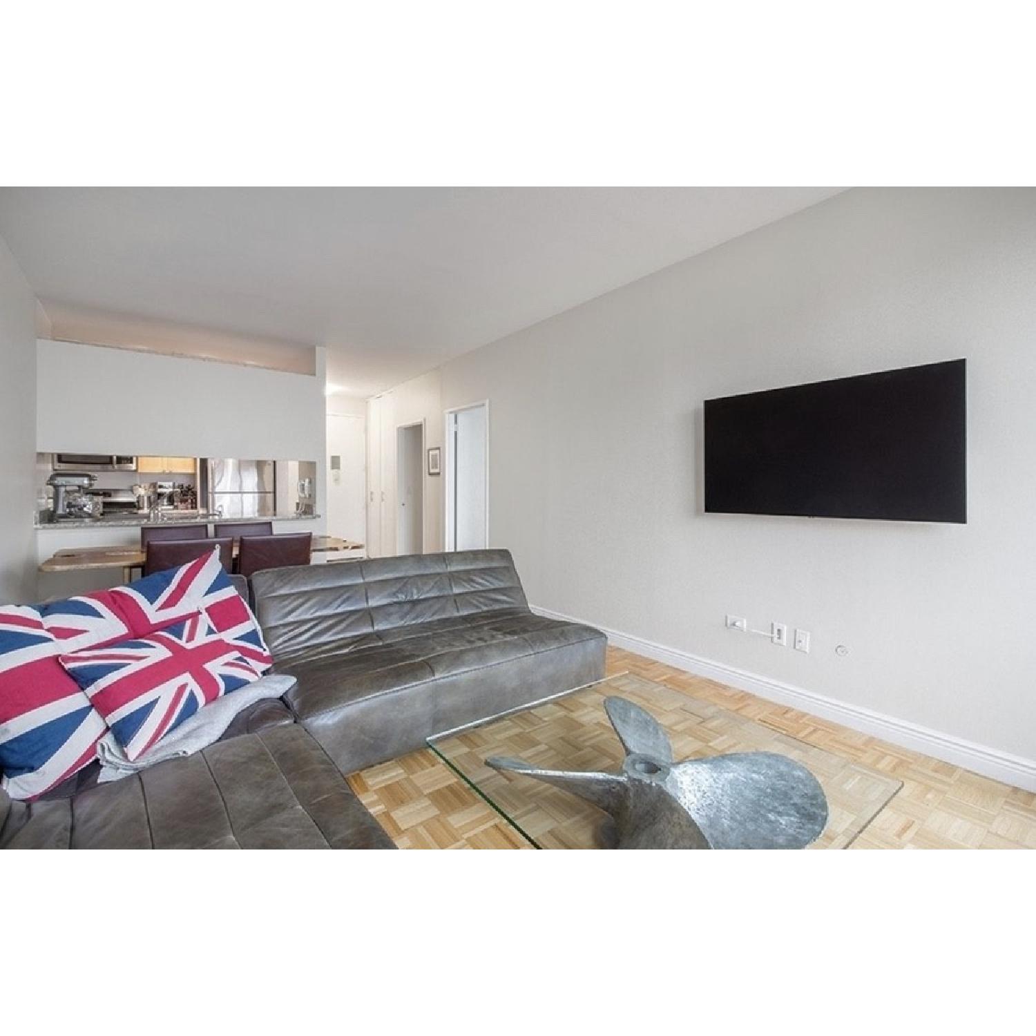 Timothy Oulton Shabby Leather Sectional Sofa - image-4