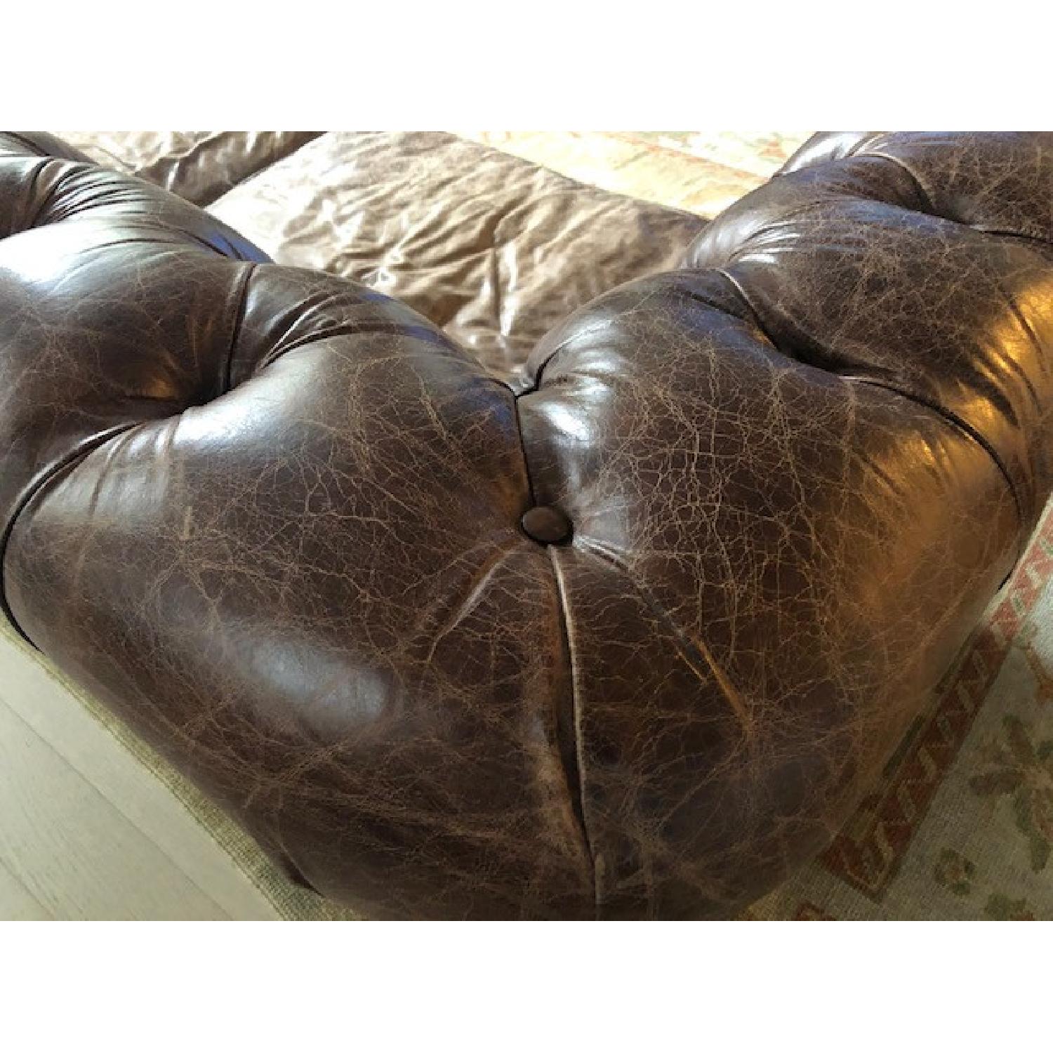 Restoration Hardware Kensington Vintage Cigar Leather Sofa - image-4