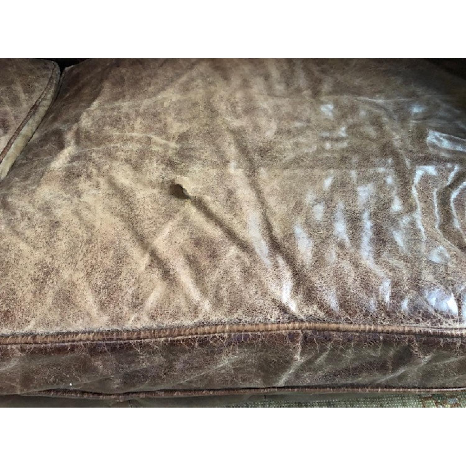 Restoration Hardware Kensington Vintage Cigar Leather Sofa - image-9