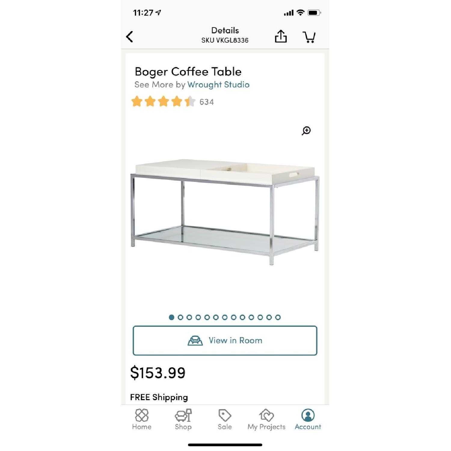 Wrought Studio Boger Coffee Table w/ Removable Trays - image-1