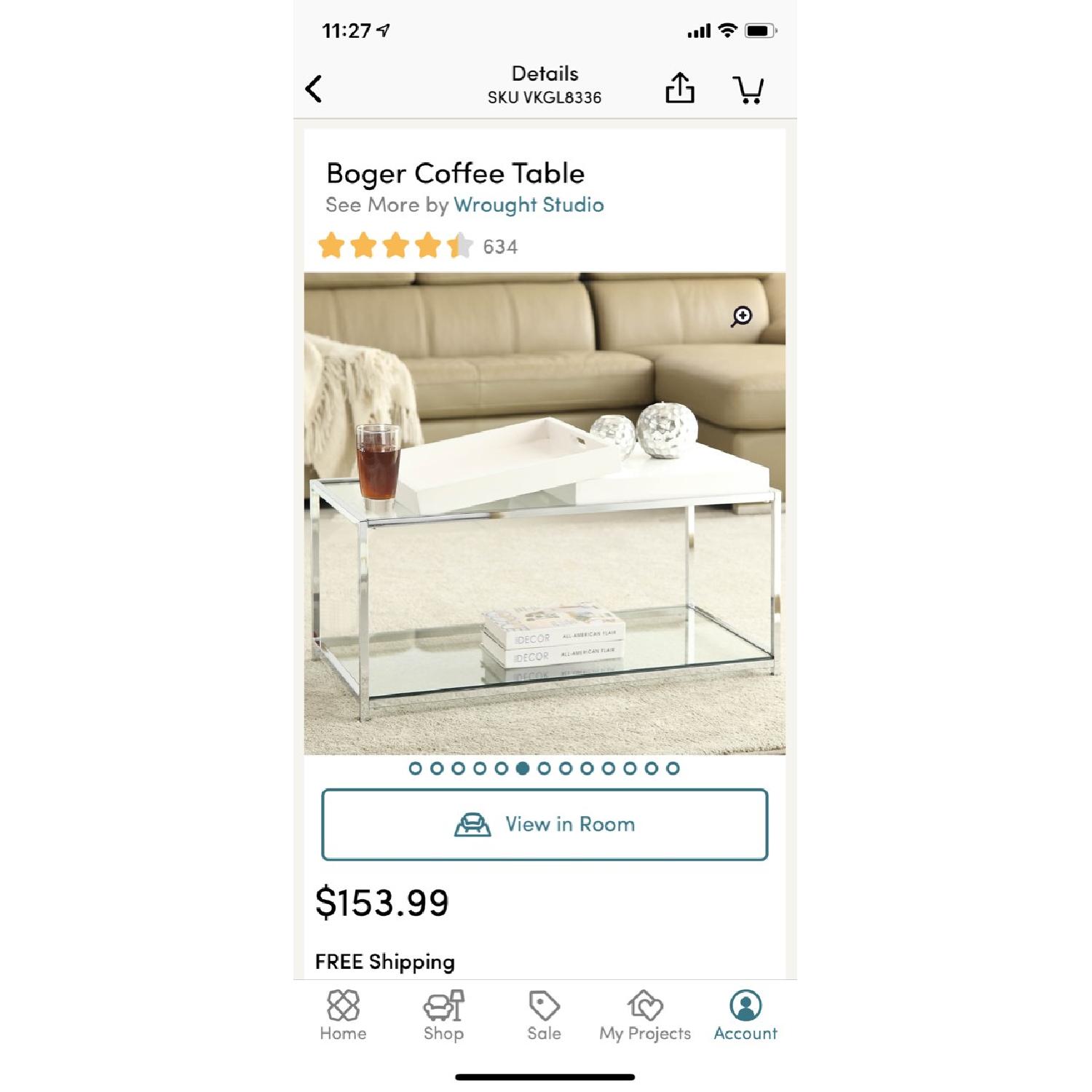 Wrought Studio Boger Coffee Table w/ Removable Trays - image-3