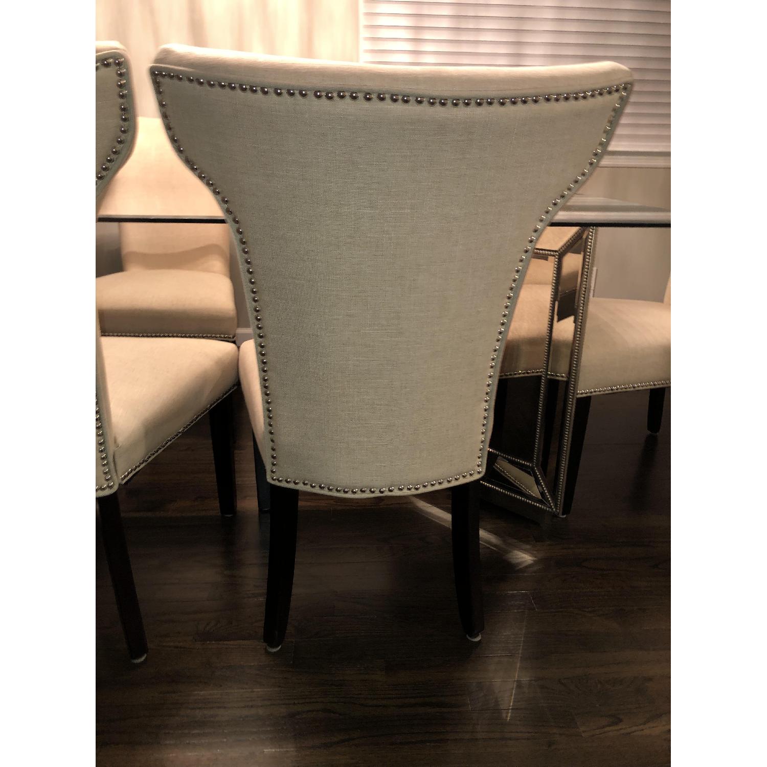 Macy's Contemporary Glass Dining Table w/ 6 Chairs - image-3