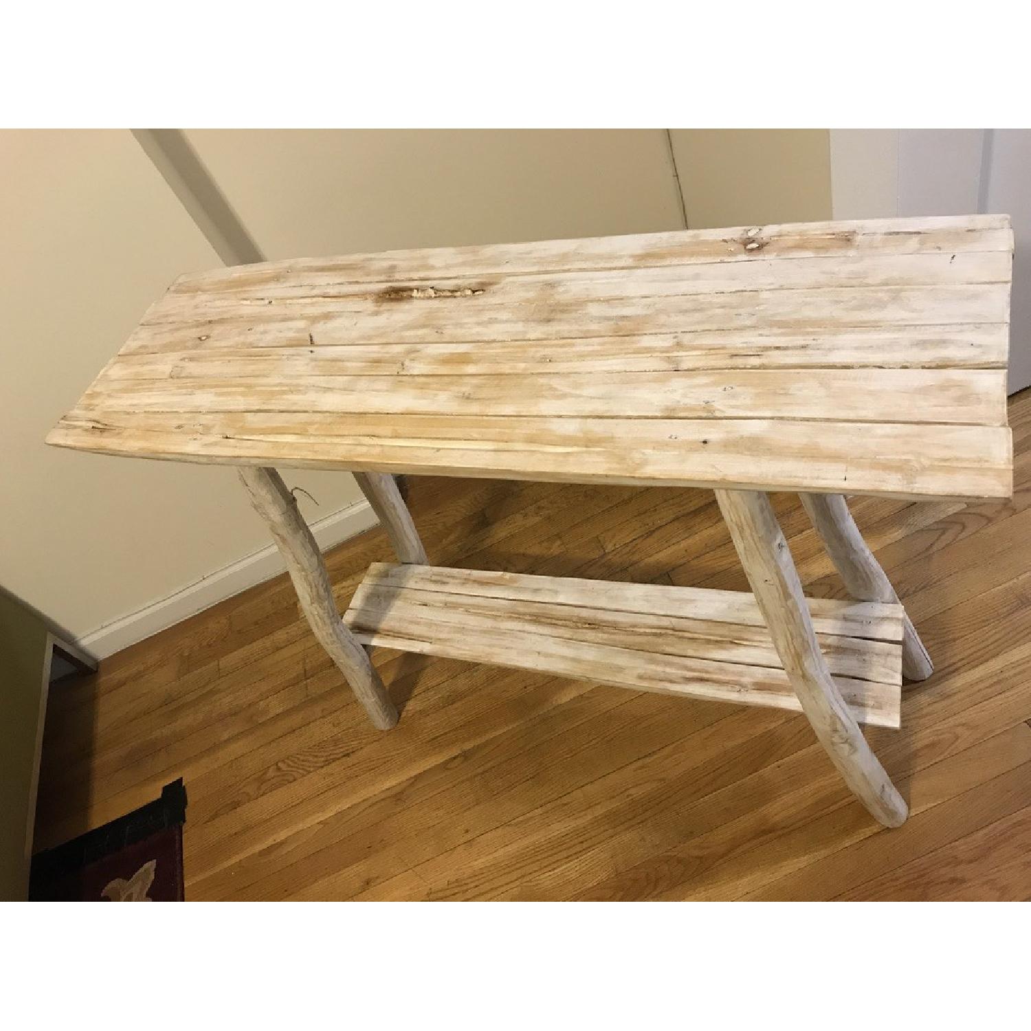 Antique Wooden Side Table/Bench - AptDeco