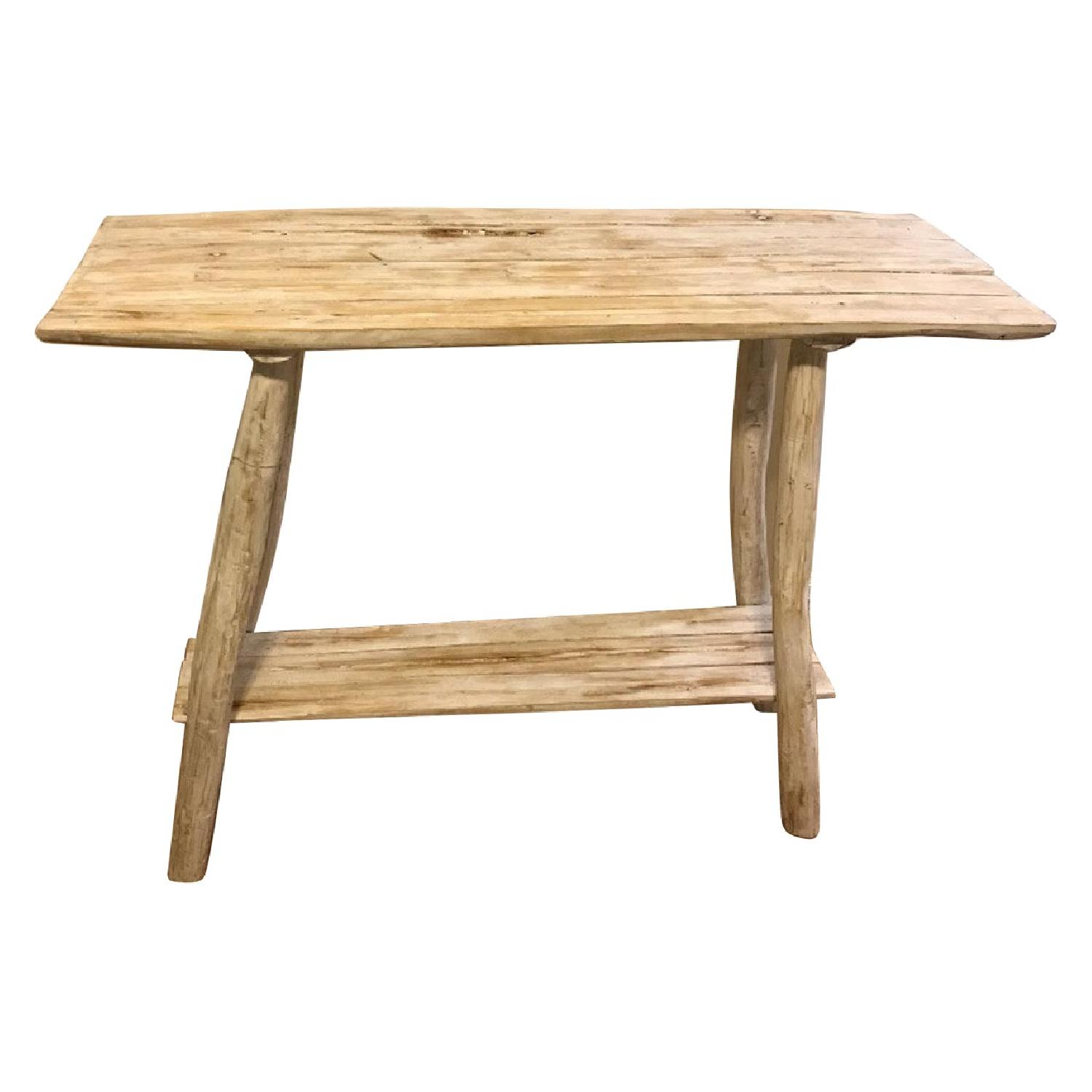 Antique Wooden Side Table/Bench - AptDeco