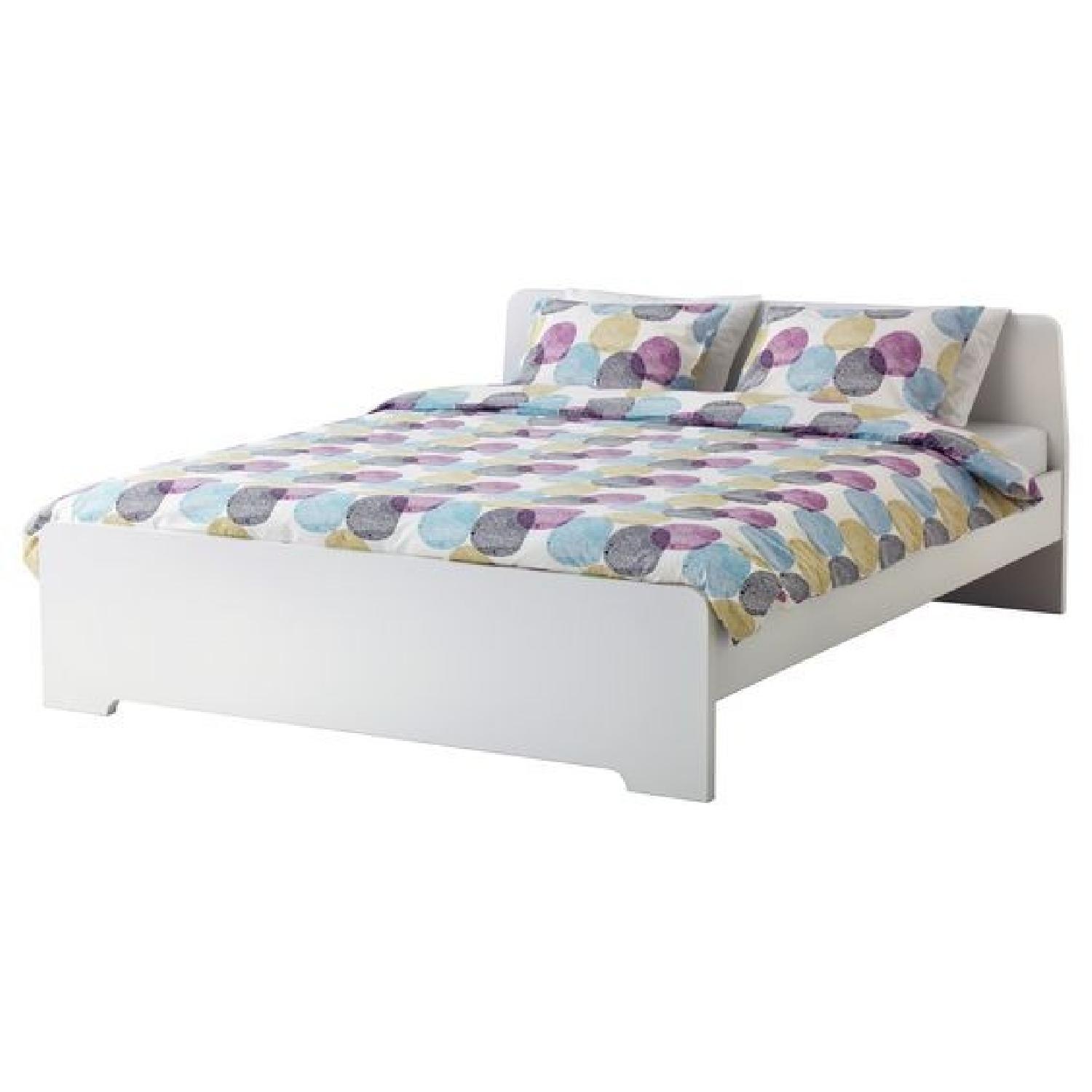 Ikea Askvoll Queen White Bed AptDeco