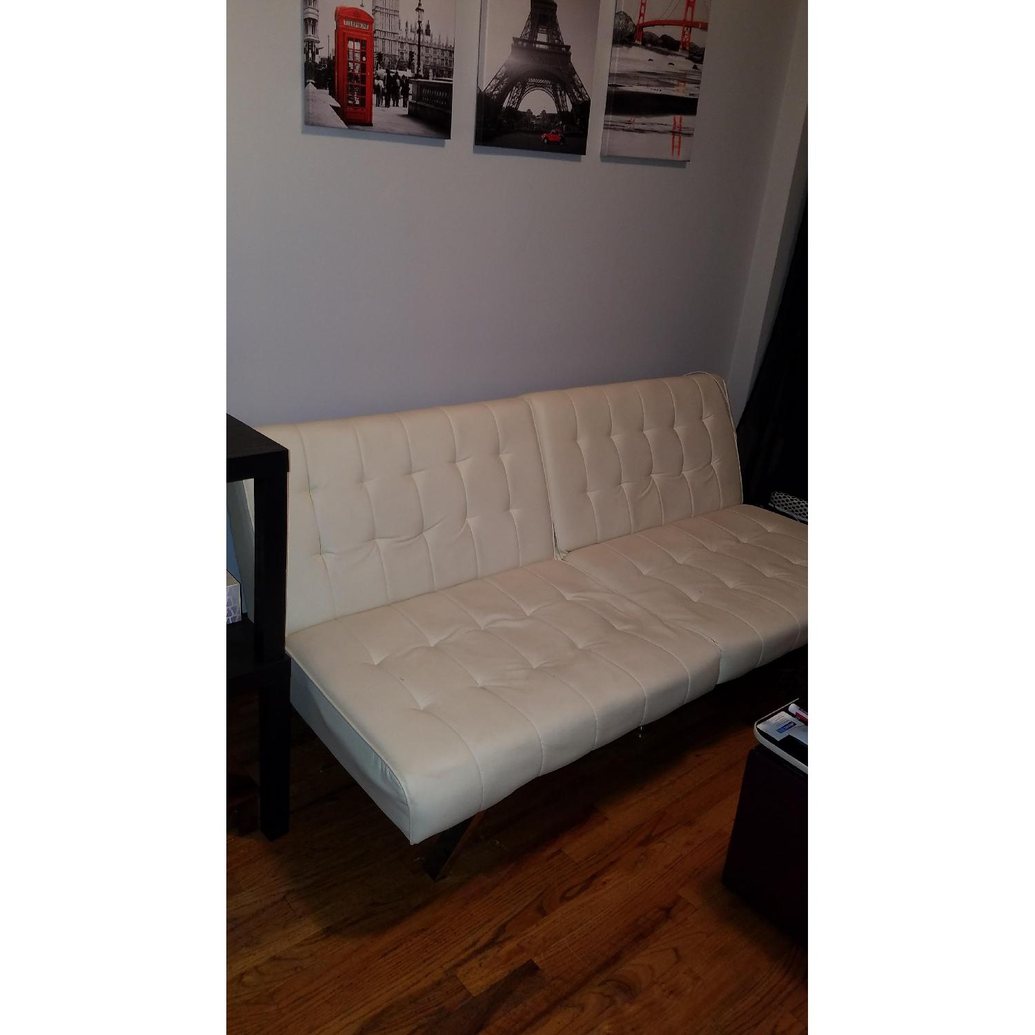 DHP Emily Faux Leather Convertible Futon - image-1