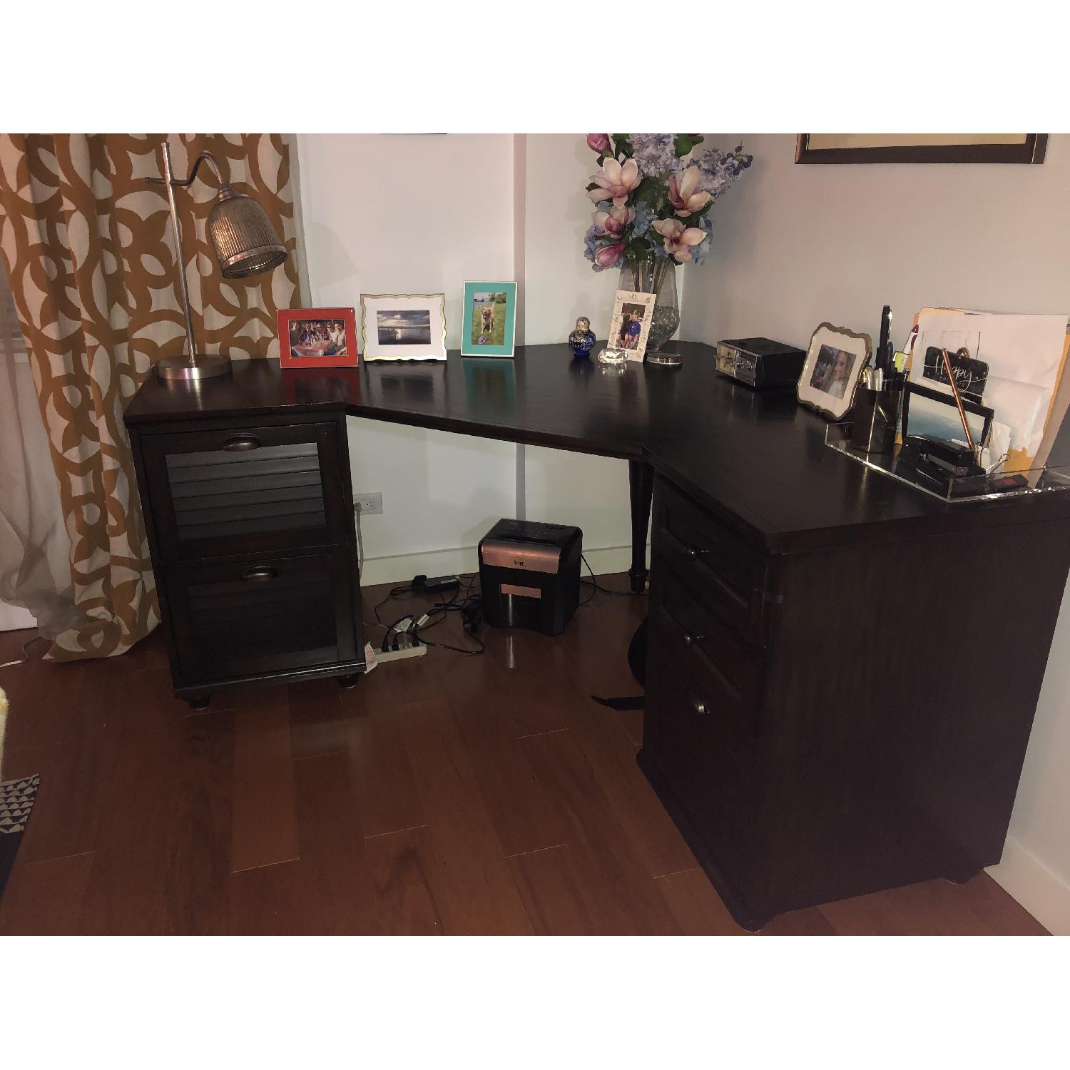 Pottery Barn Bedford 5 Drawer Corner Desk AptDeco