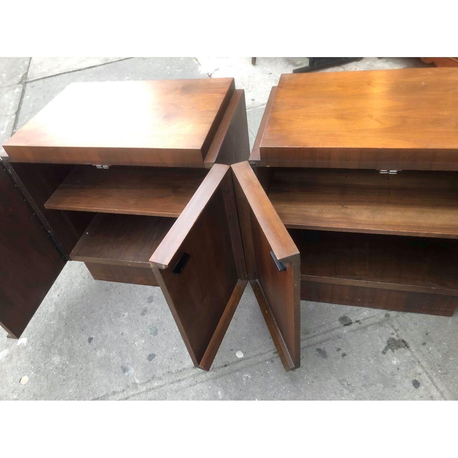 Vintage Mid Century 1950s Solid Wood Nightstands - image-1