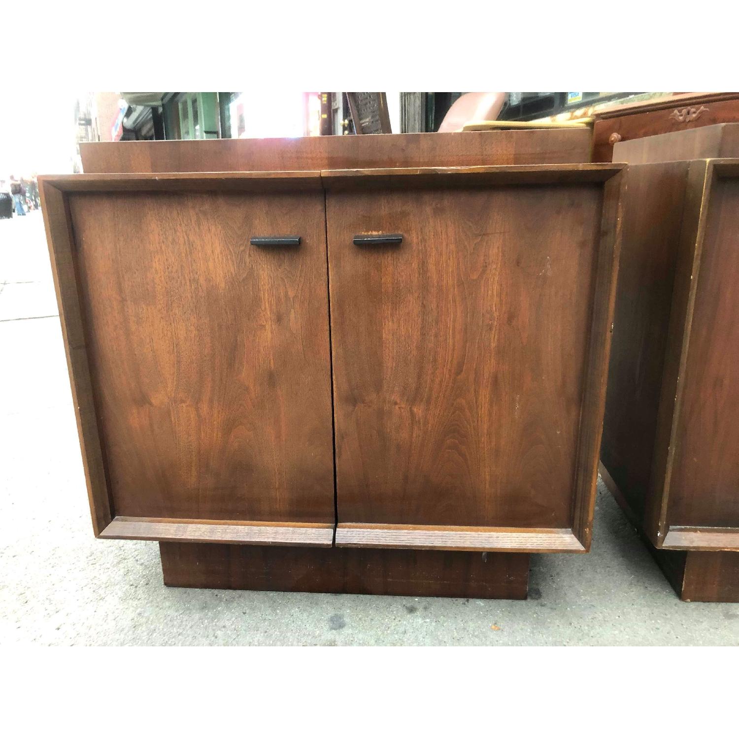 Vintage Mid Century 1950s Solid Wood Nightstands - image-2
